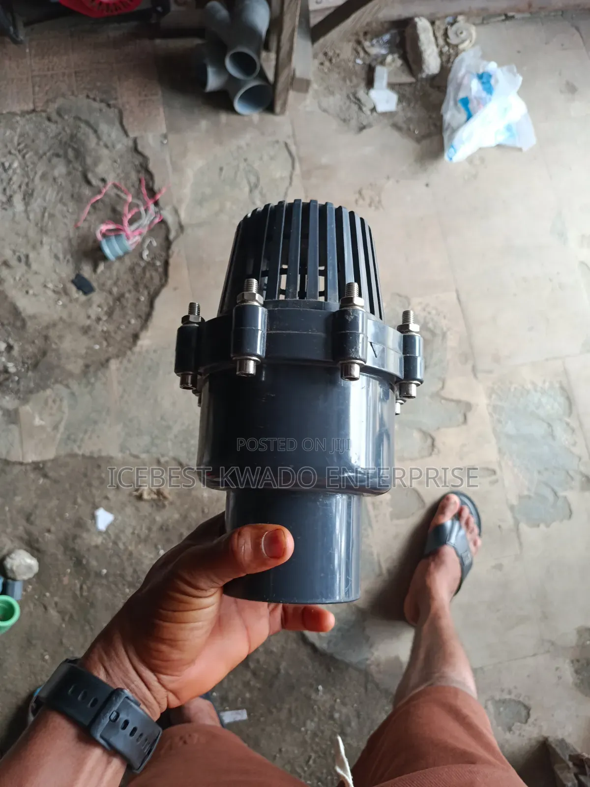 Heavy-Duty Grey uPVC Foot Valve (Also Known as a Bottom