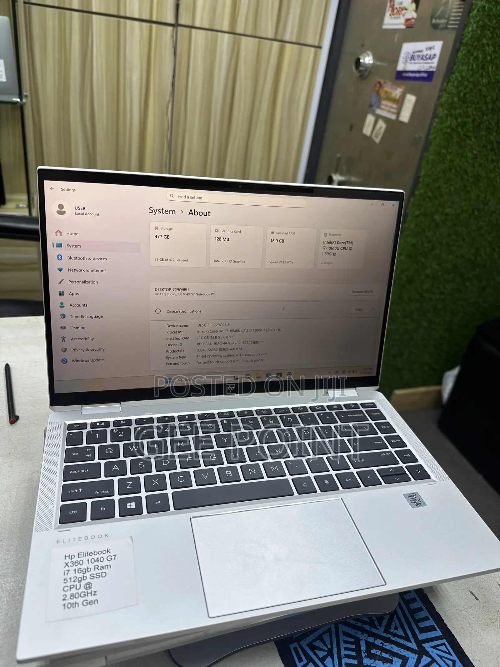 Laptop HP EliteBook x360 1040 G7 16GB Intel Core i7 SSD 512GB