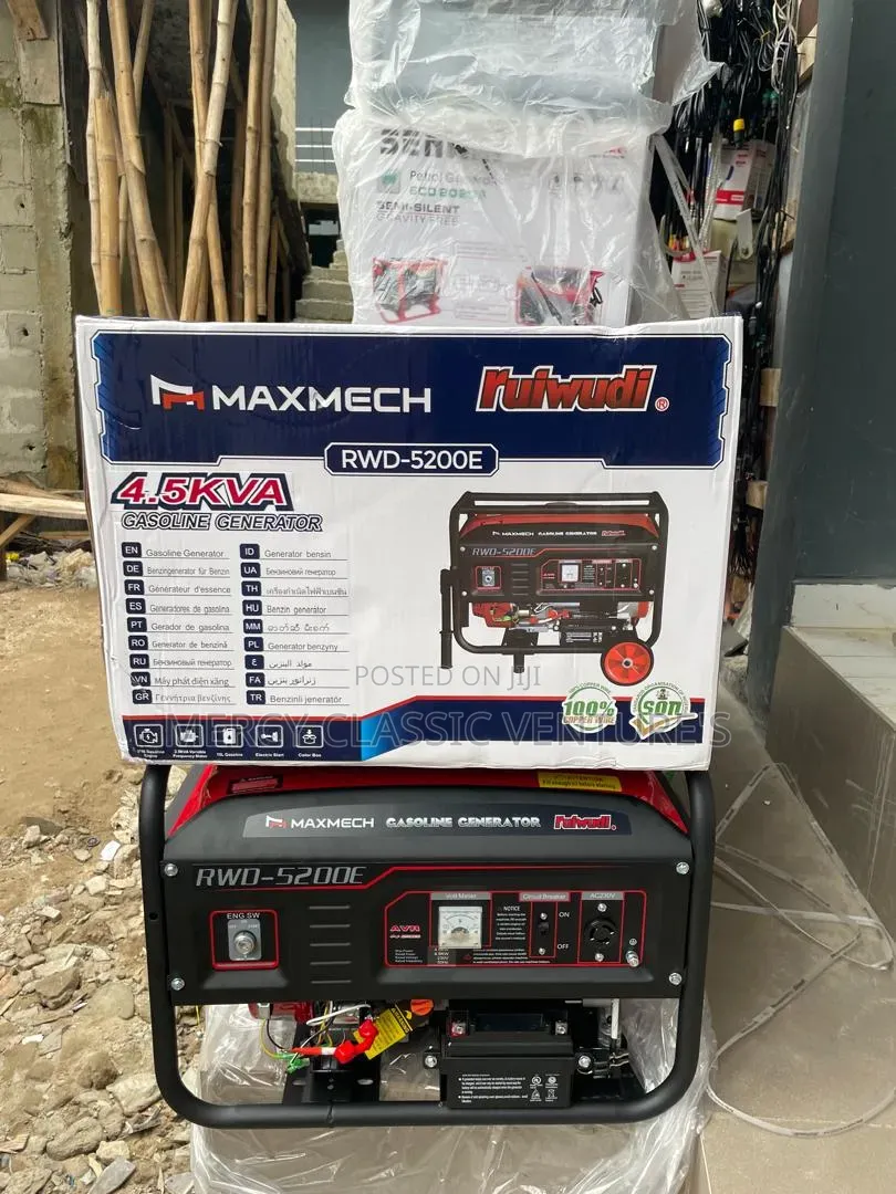 Maxmech RDW 5200e 4.5kva Generator – Powerful & Reliable
