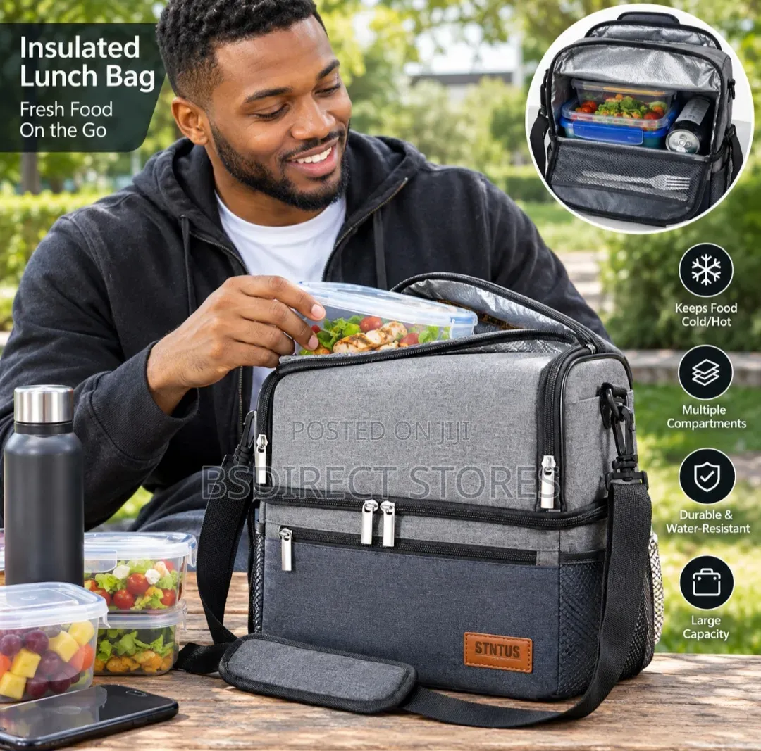 STNTUS GREYDARK Cooler Lunch Bag Thermal Cool, With Ice Pack