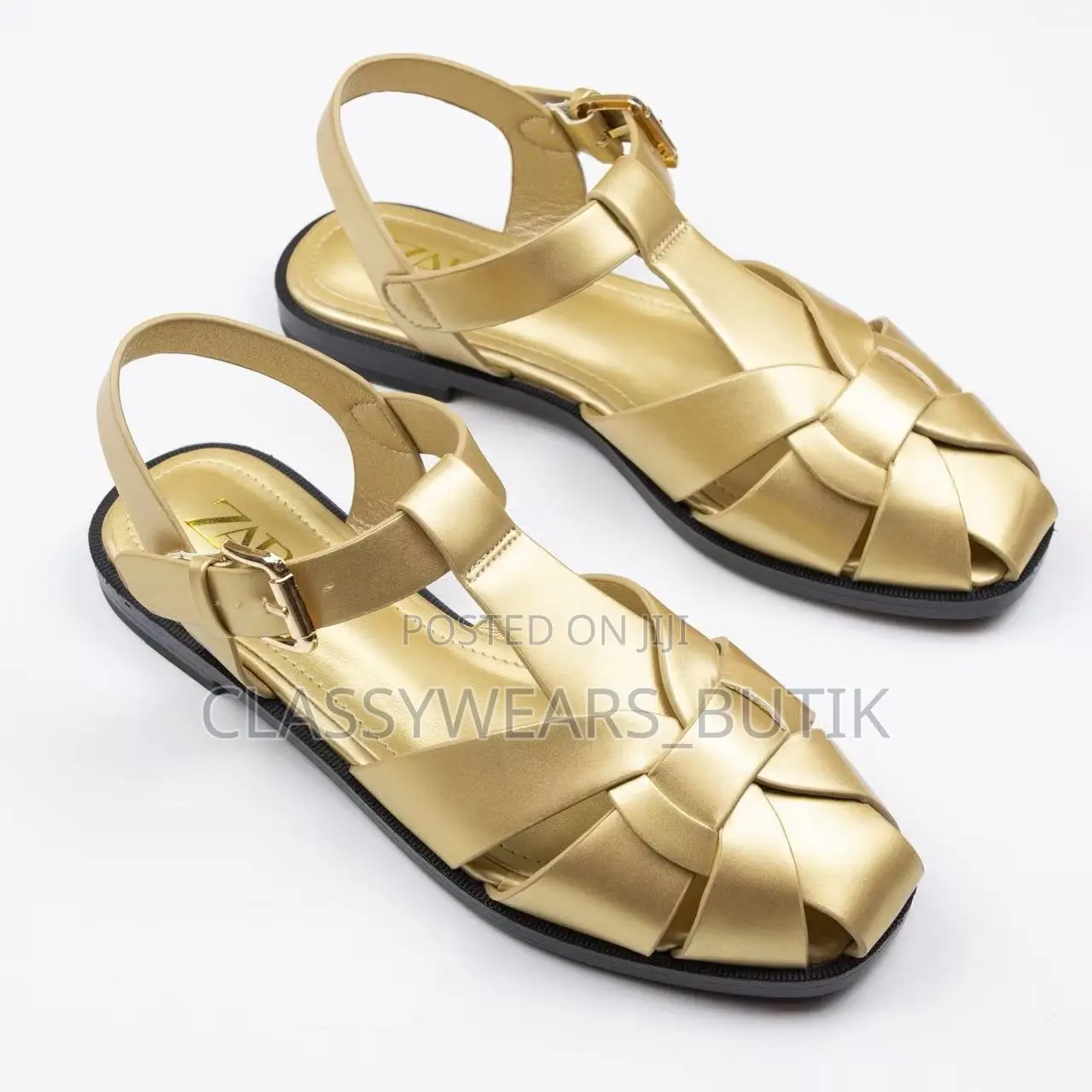 Za Gold Ladies Sandals