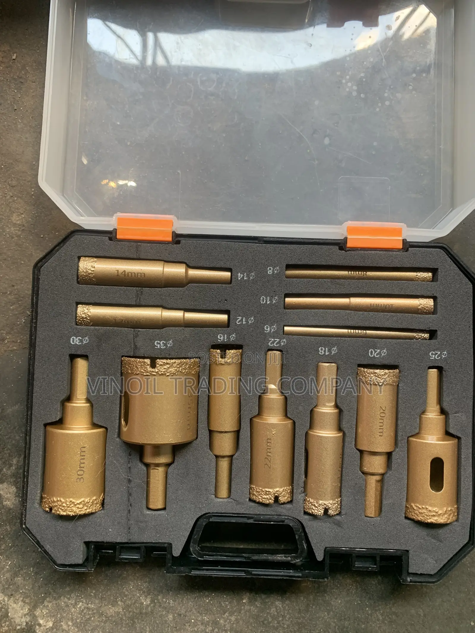 Diamond Hole Saw Set - Tile & Glass Drill Bit - Gold Vacuum Brazed