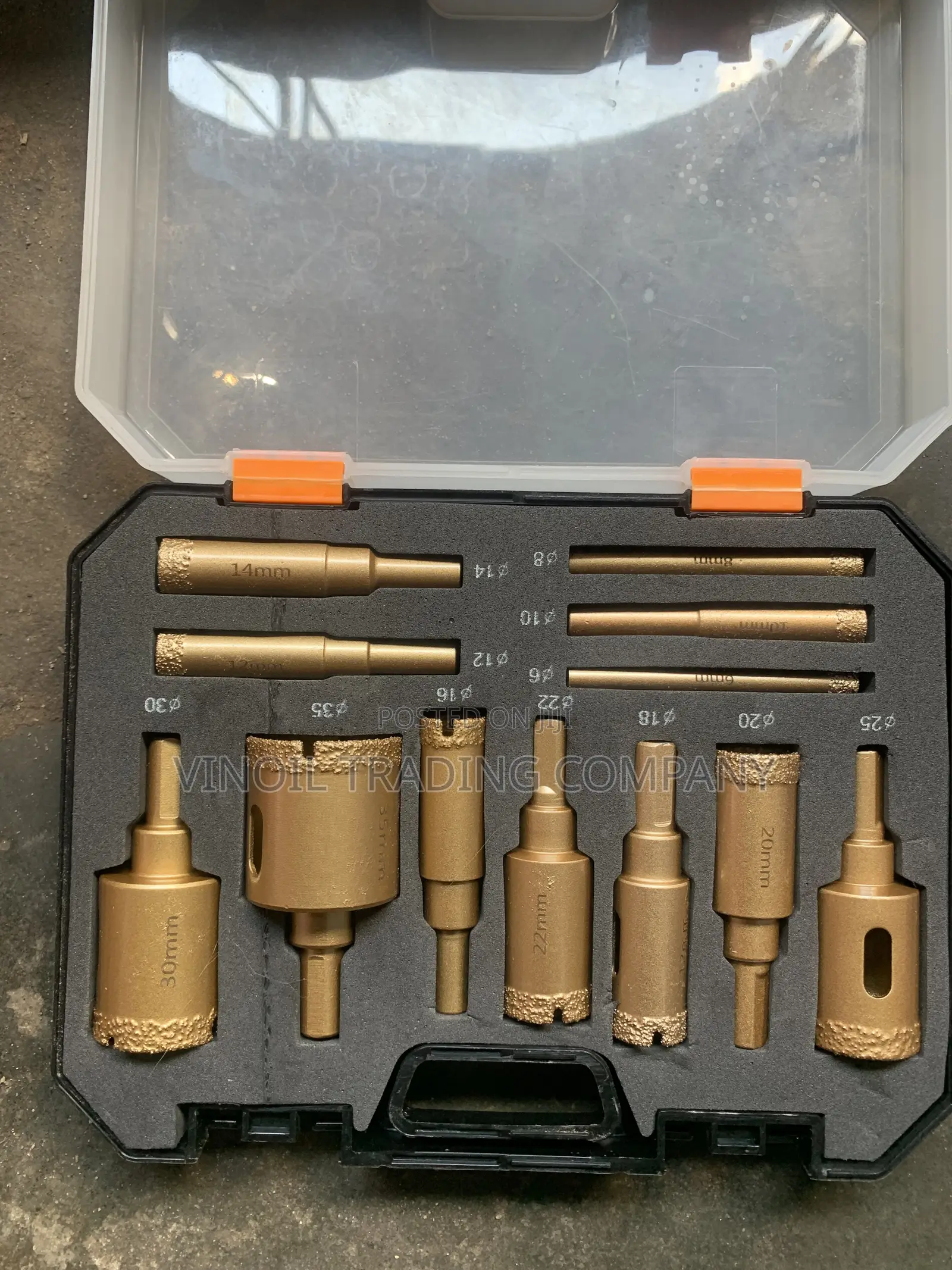 Diamond Hole Saw Set - Tile & Glass Drill Bit - Gold Vacuum Brazed