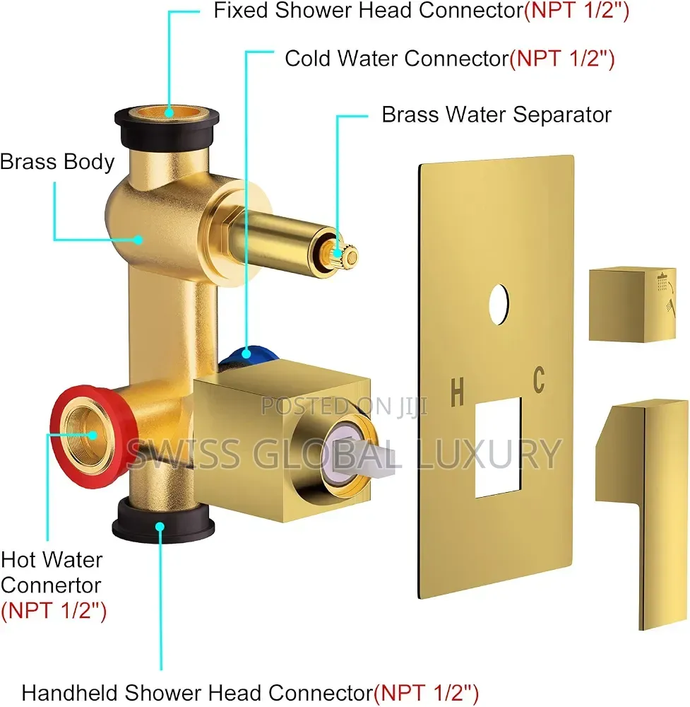 High Grade Gold Conduit Shower Mixer