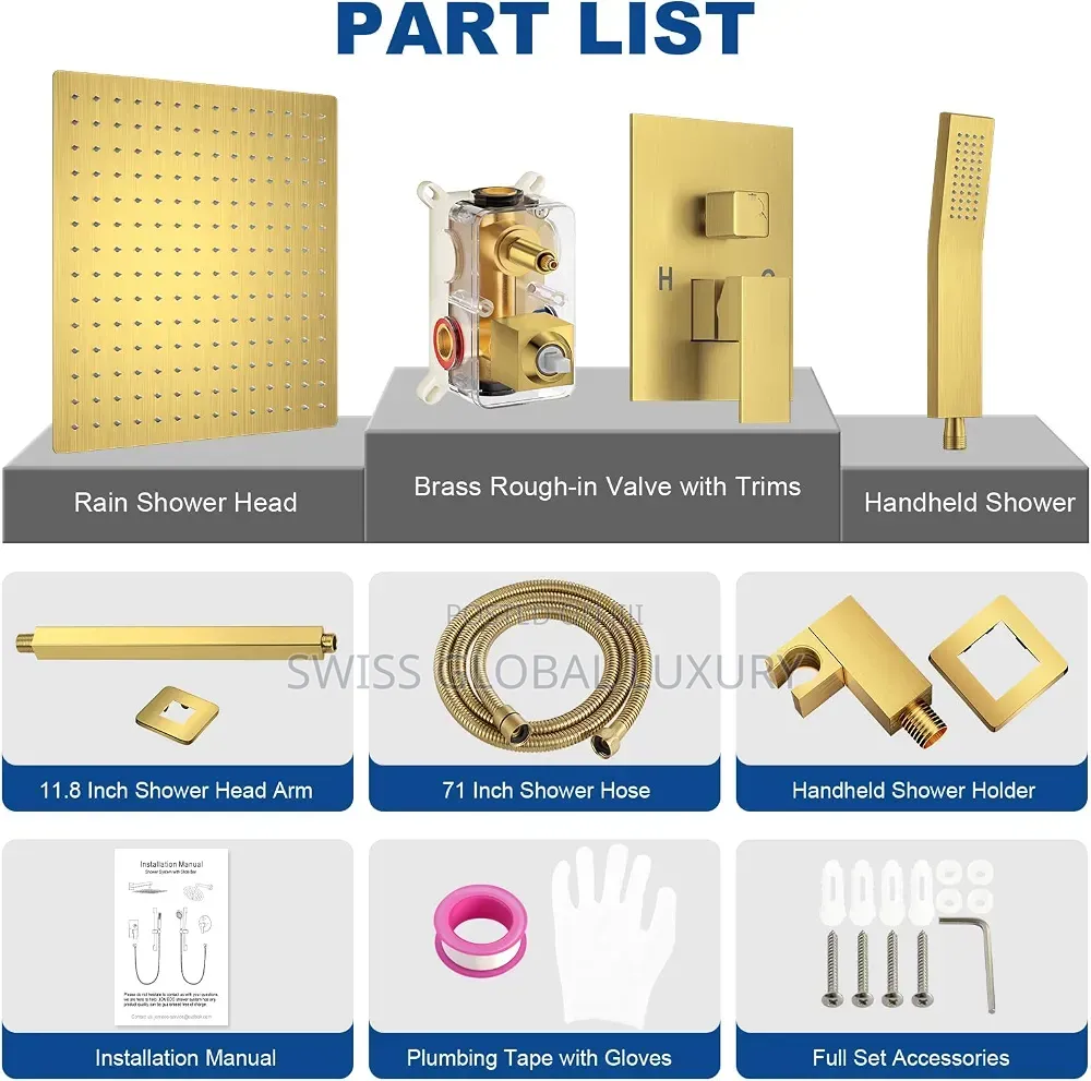 High Grade Gold Conduit Shower Mixer