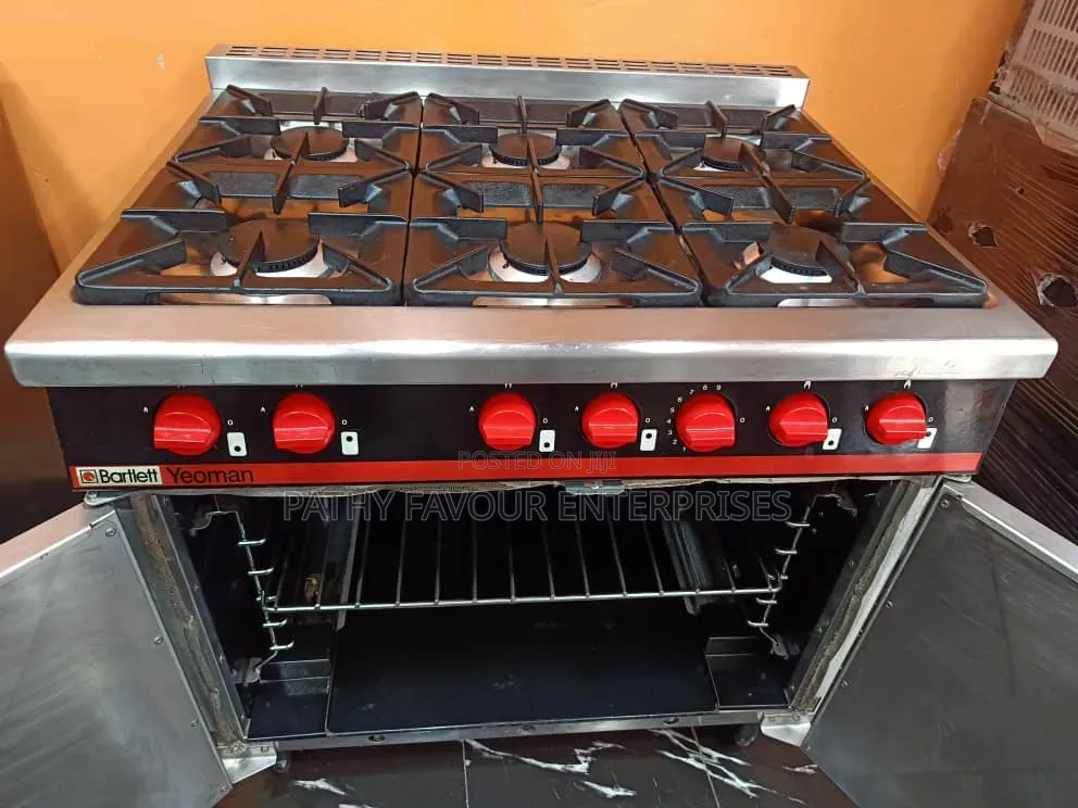 6 Burners Industrial Gas Cooker With Gas Oven