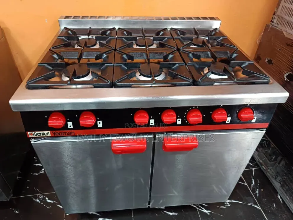 6 Burners Industrial Gas Cooker With Gas Oven