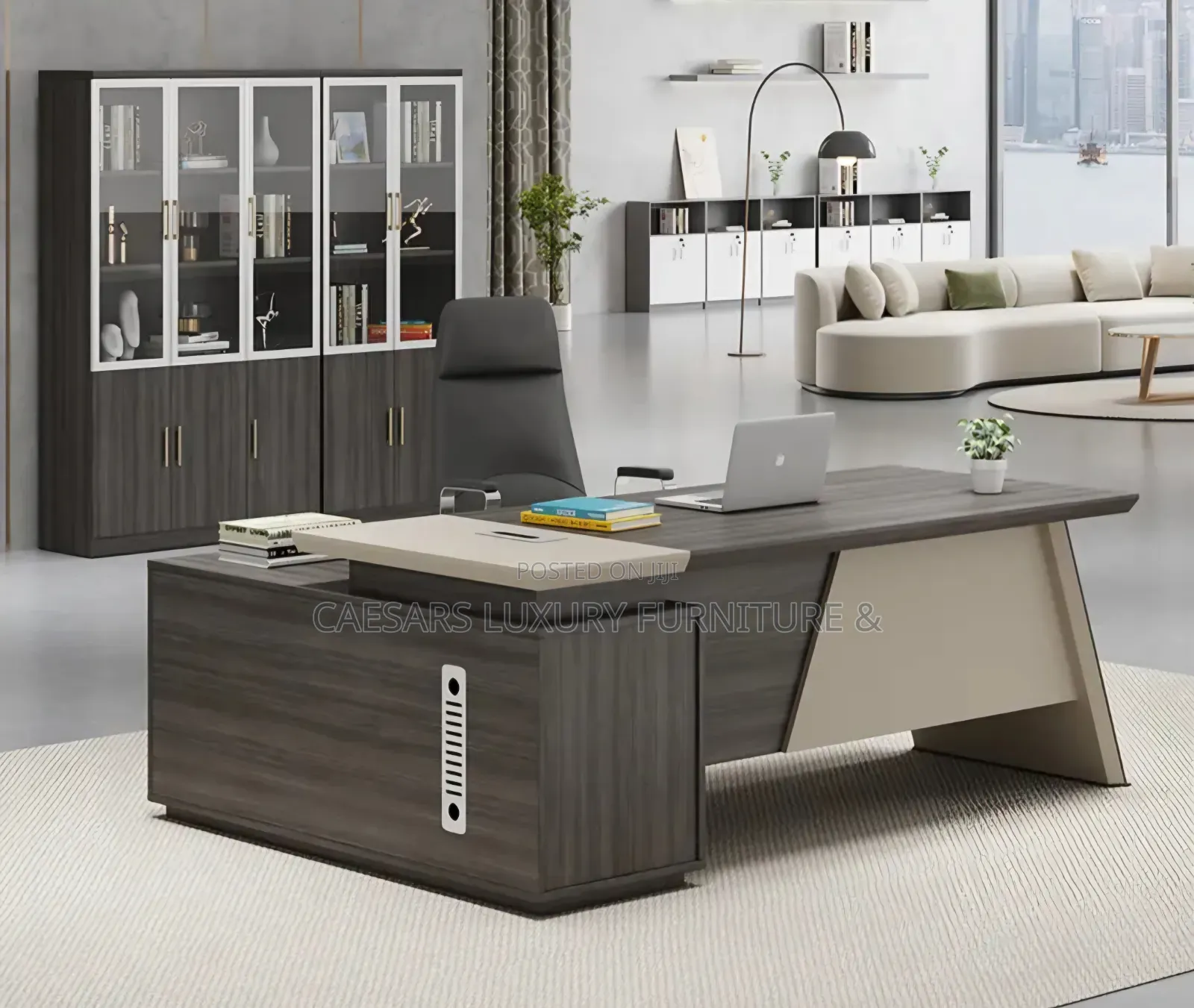 2 Meters Executive Office Table With Extension &Bookcase