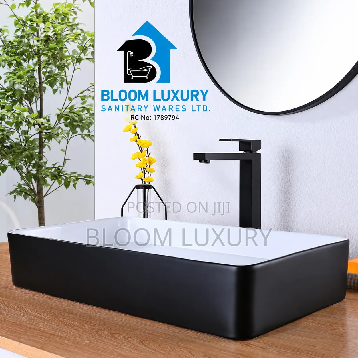 Black+White Countertop Basin
