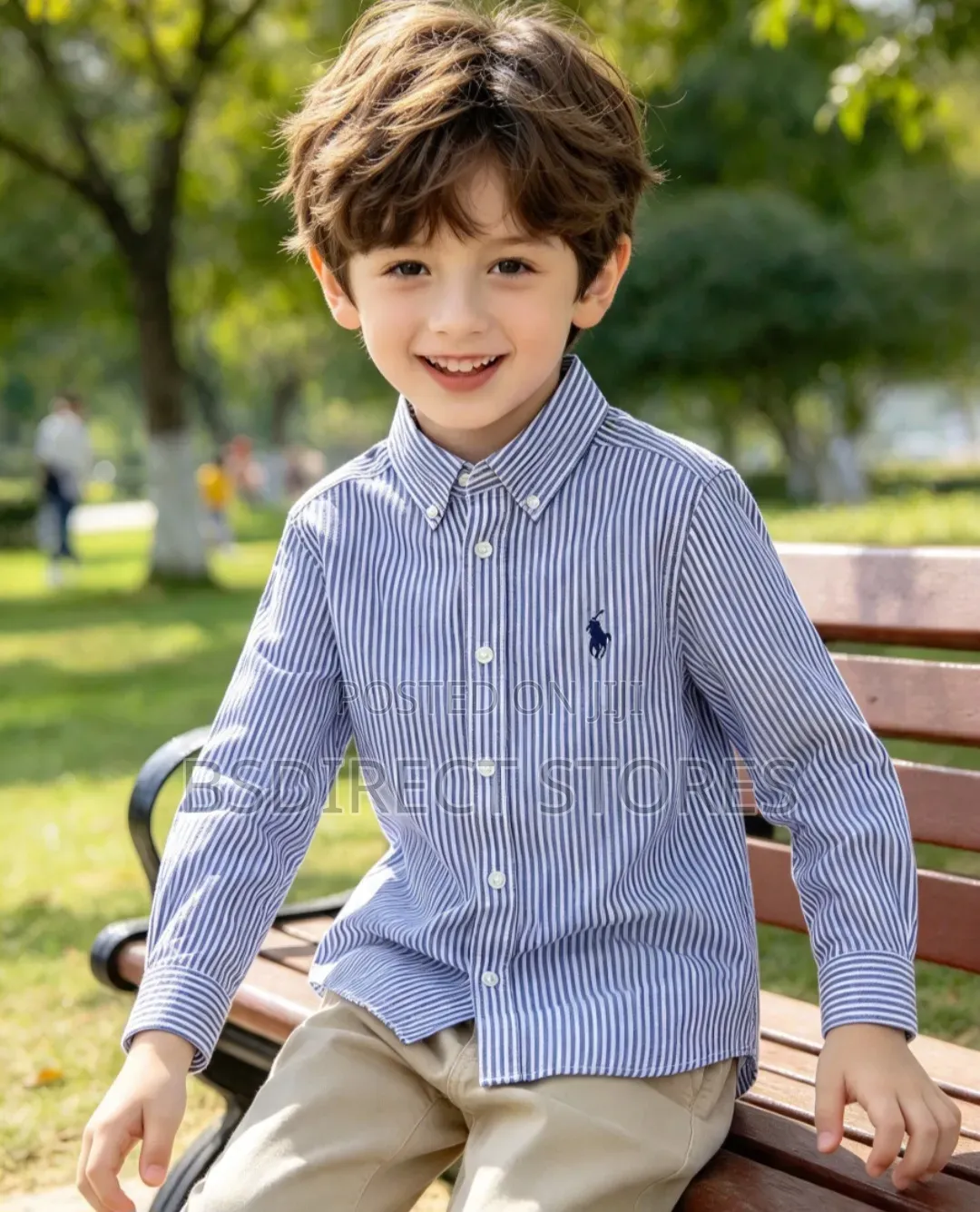 RALPH LAUREN Blue Logo-Embroidered Cotton Long-Sleeve Shirt
