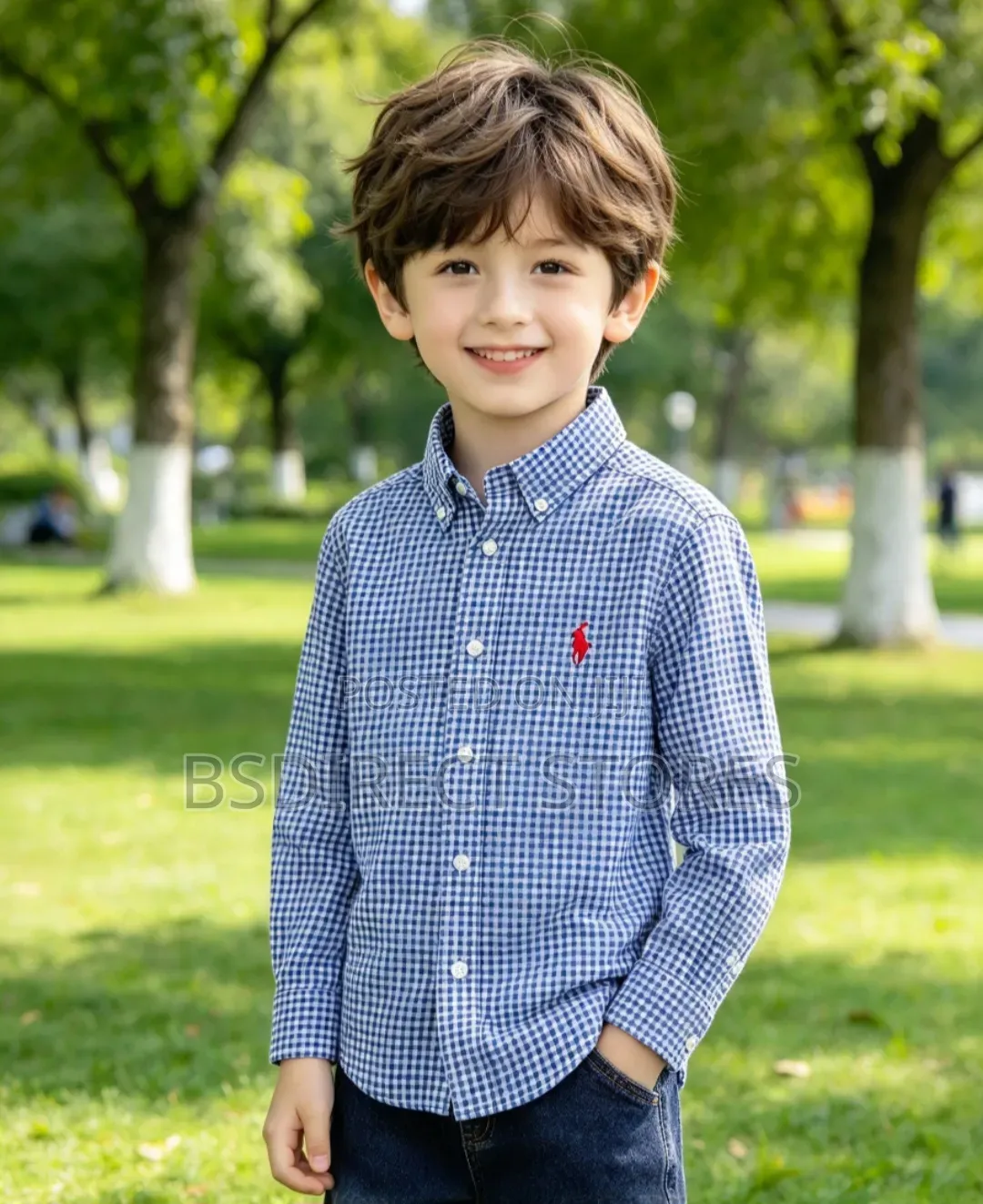 Ralph Lauren Boys/ Girls Blue White Check Gillingham Shirt
