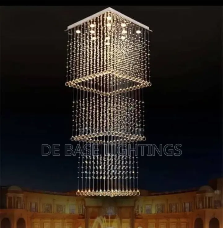 Square Crystal Raindrops Chandelier Light
