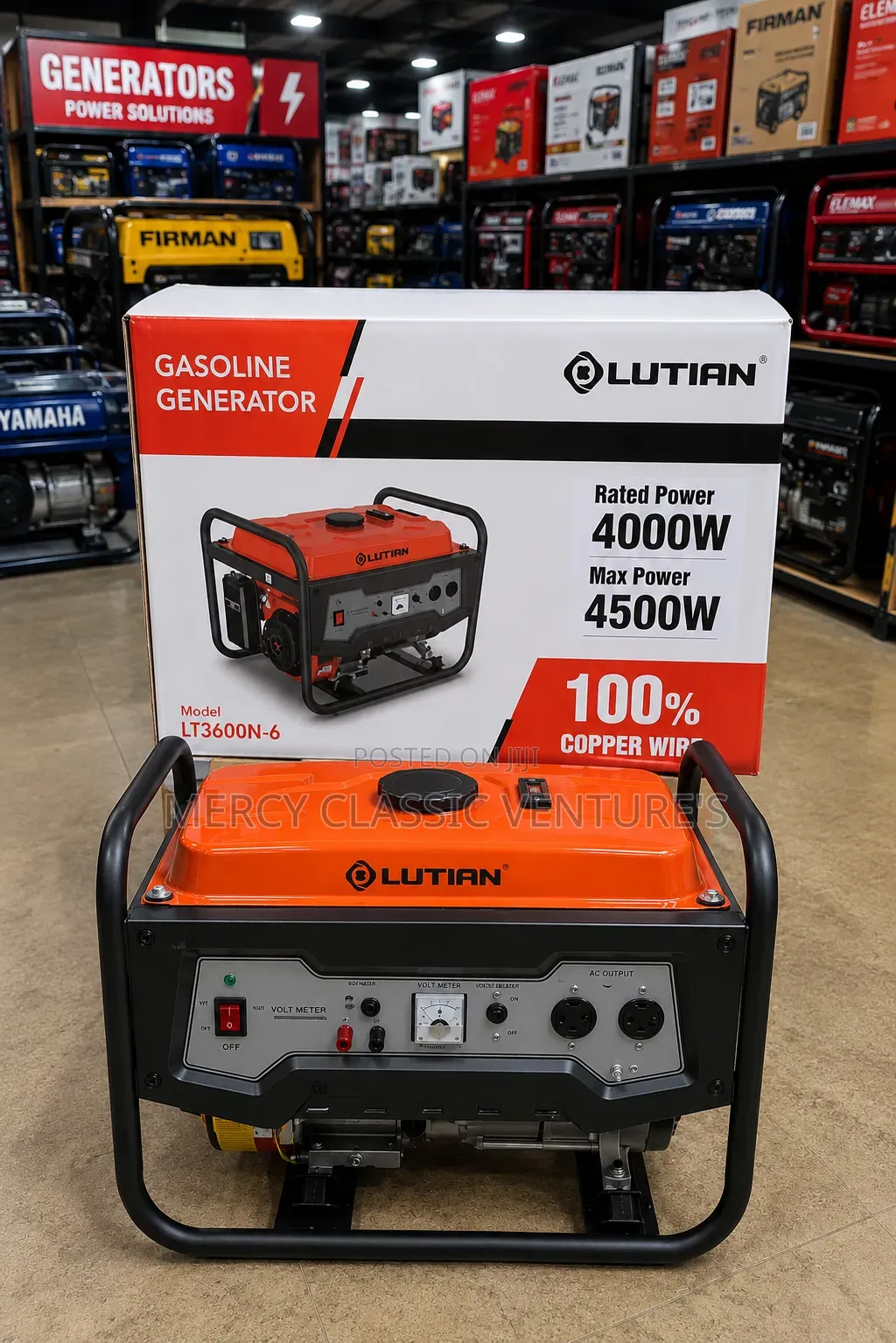 Lutian 4.5kva Petrol Generator – 4000w Rated Power
