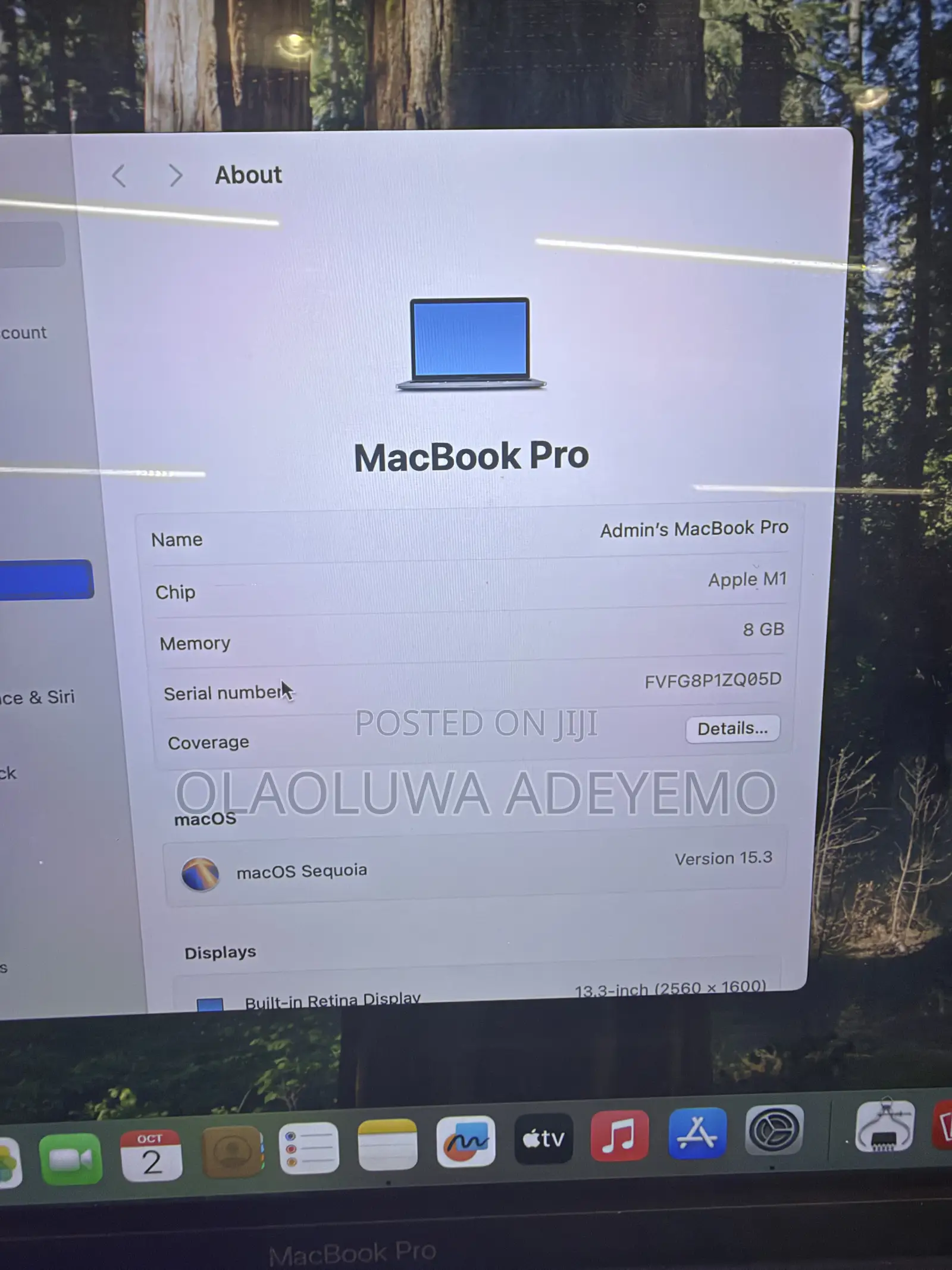 Laptop Apple MacBook Pro 2020 M1 8GB Apple M1 SSD 256GB