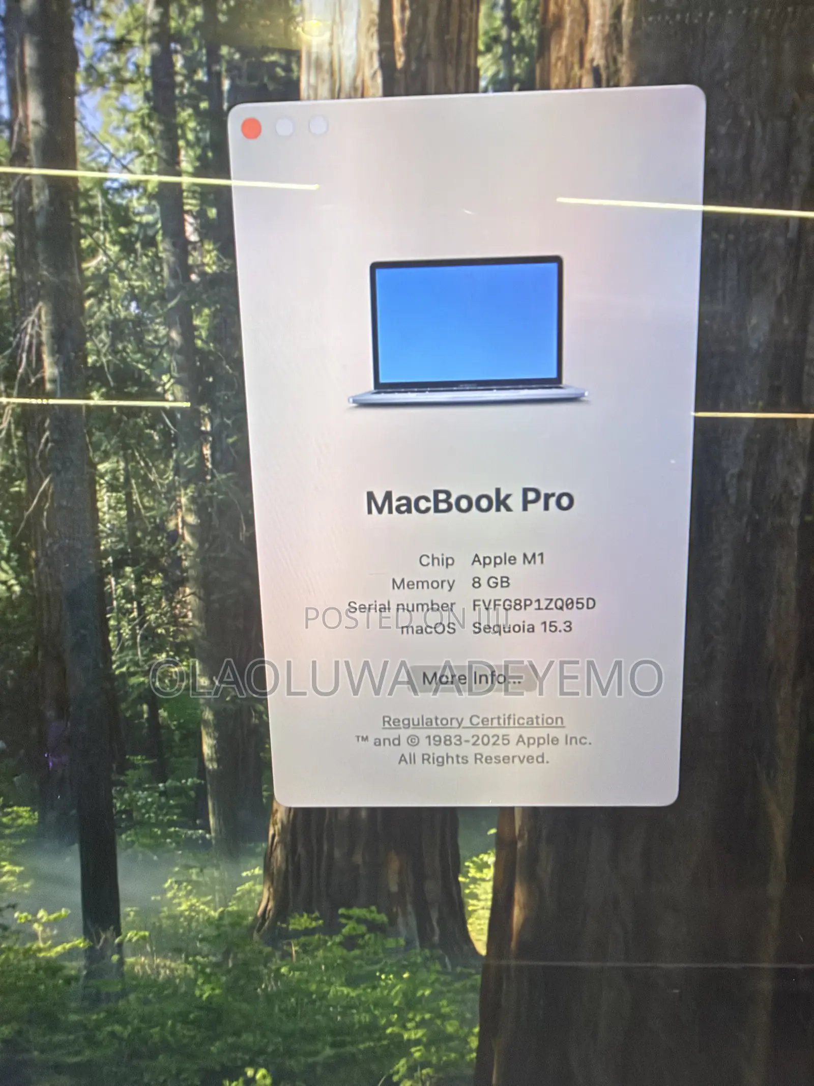 Laptop Apple MacBook Pro 2020 M1 8GB Apple M1 SSD 256GB