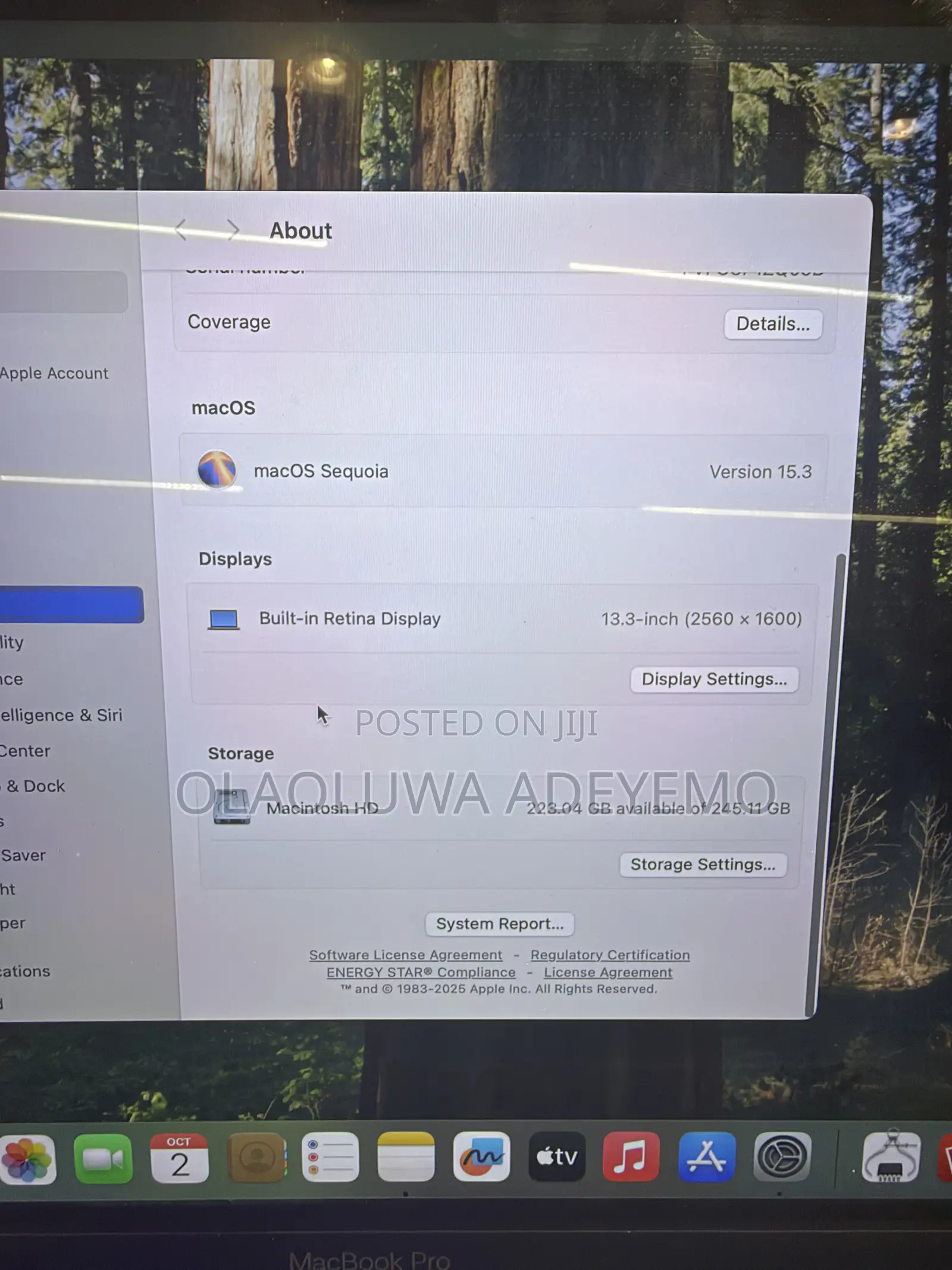 Laptop Apple MacBook Pro 2020 M1 8GB Apple M1 SSD 256GB
