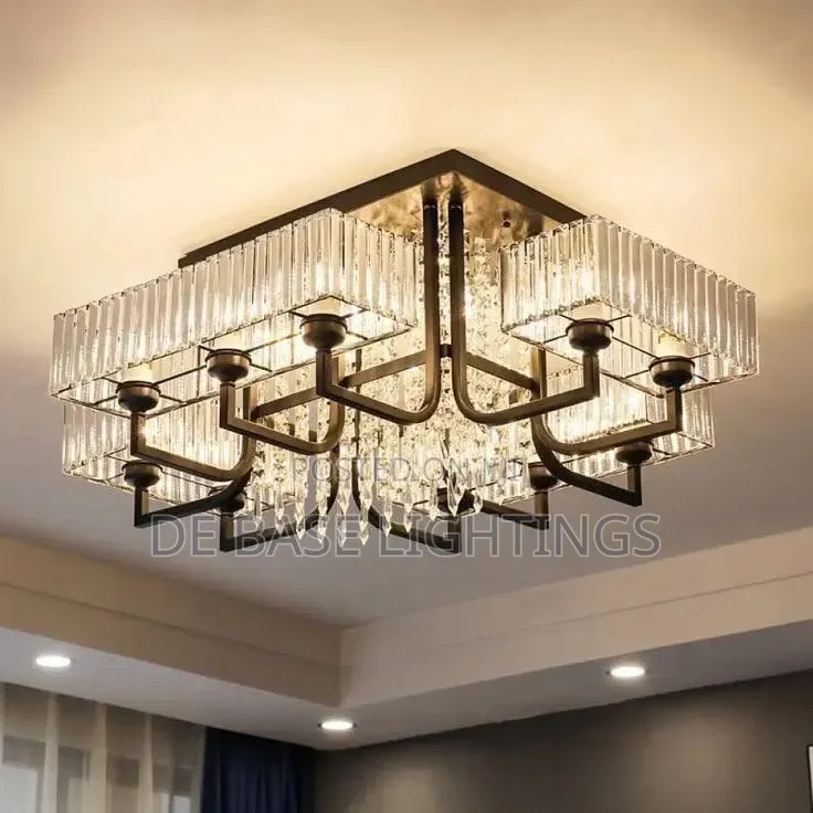 Black Semi-Flush Mount Ceiling LED Light