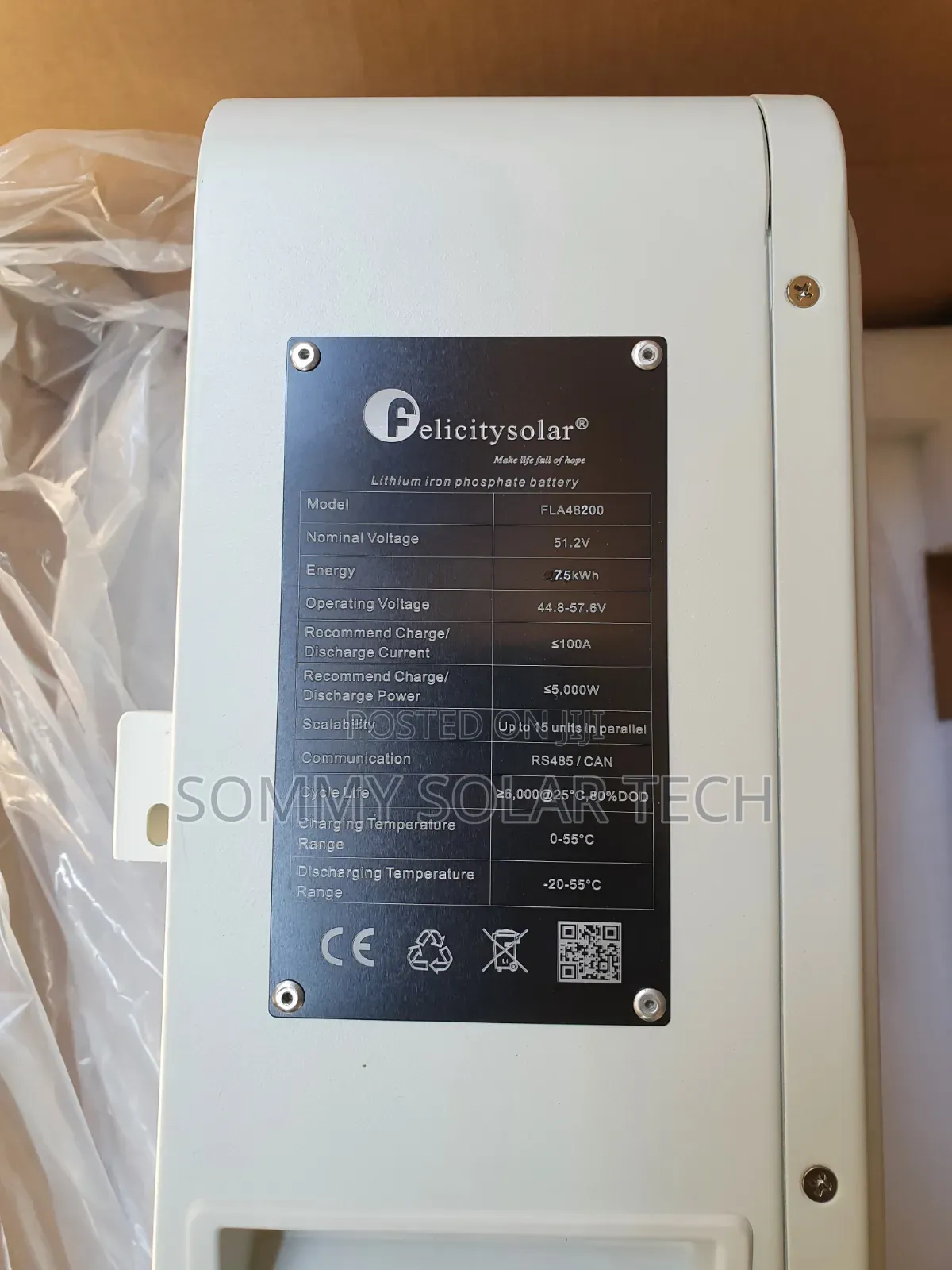 7.5kwh 51.2v Felicity Lithium Ion Battery