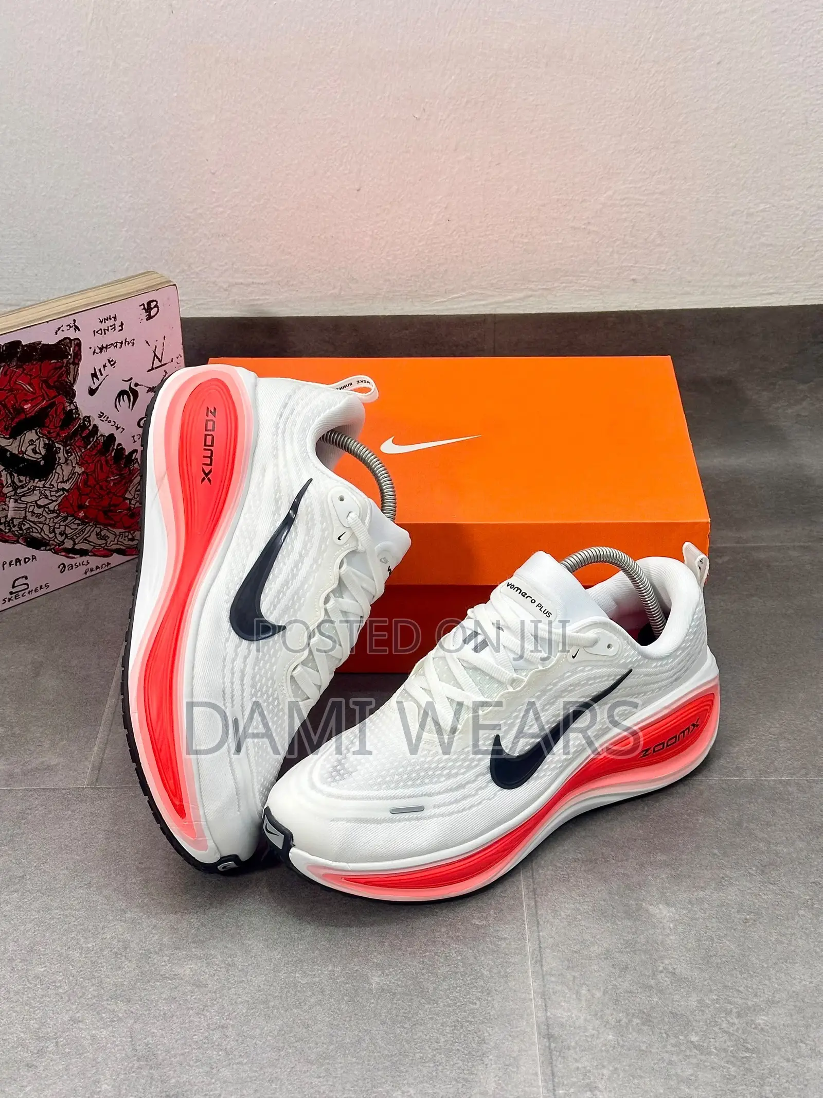 Nike Vomero Plus White Bright Crimson