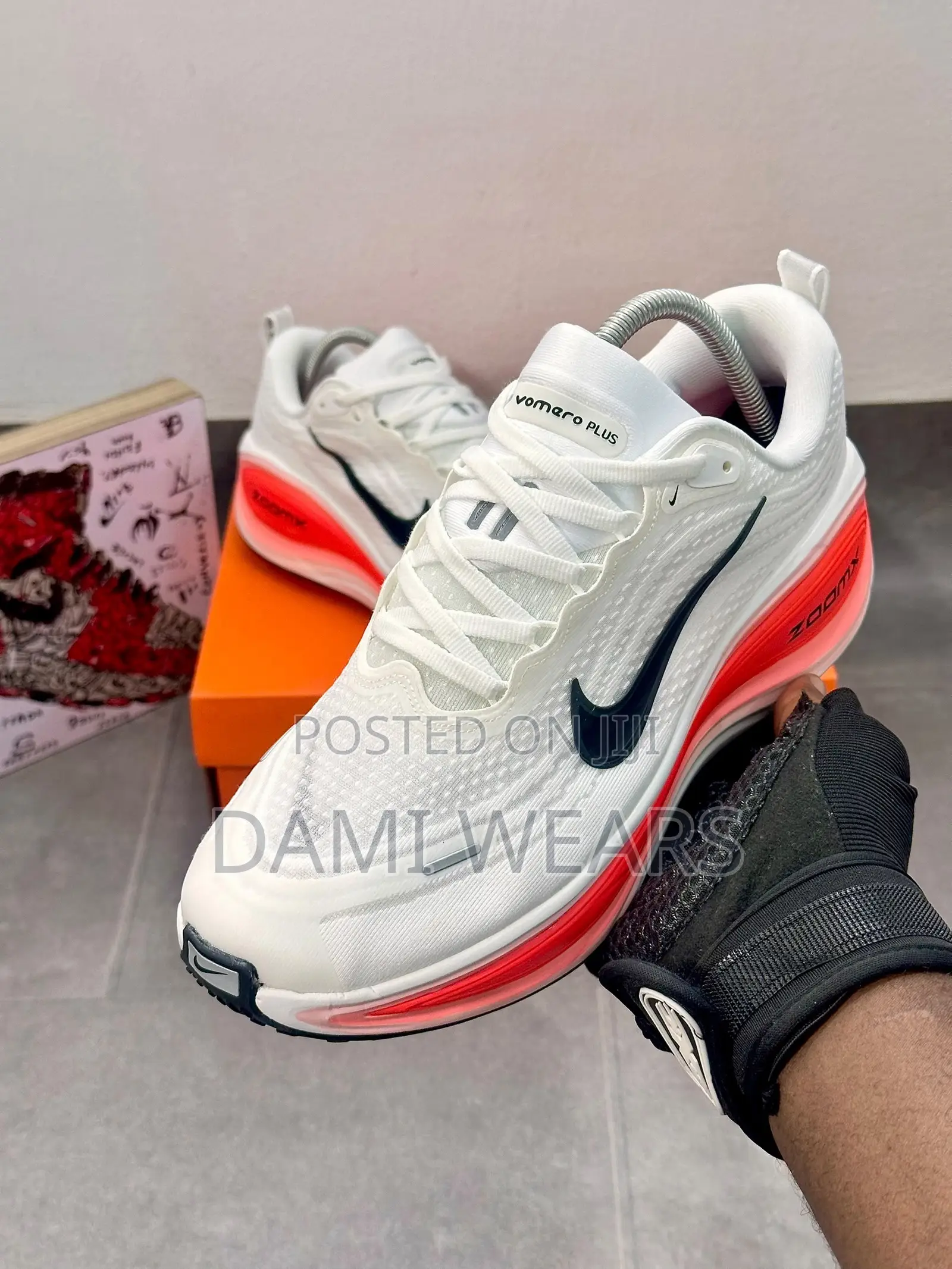 Nike Vomero Plus White Bright Crimson