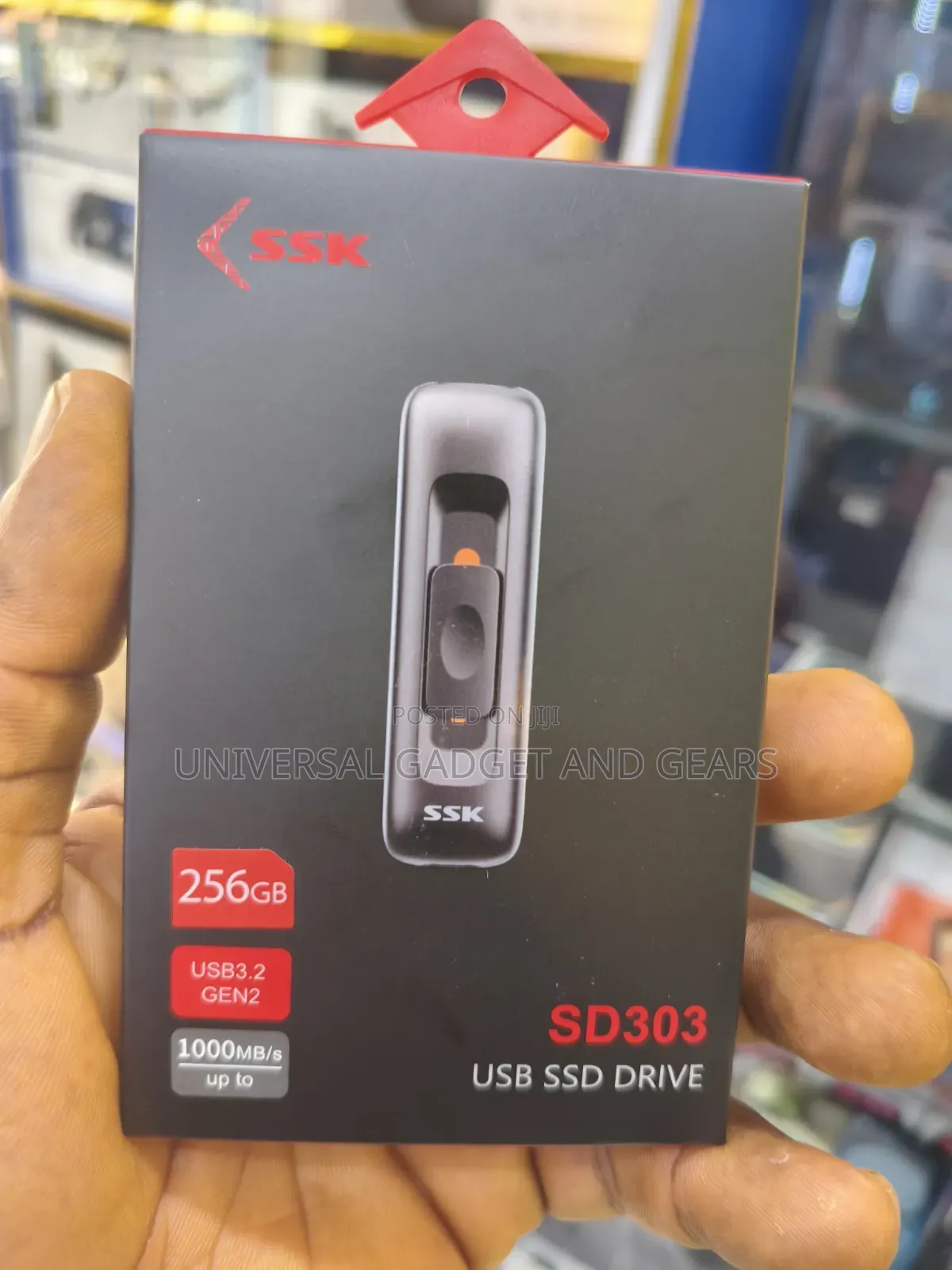 SSK 256GB Dual USB Memory Stick,Push-Pull SSD External Drive of 1000MB