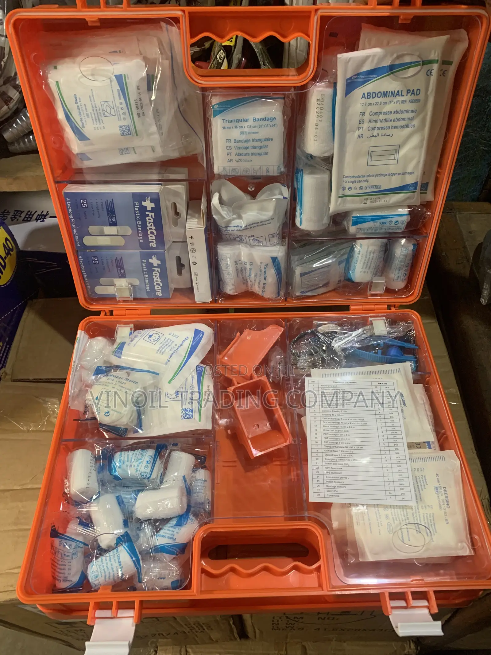 First AID BOX- Orange - For 100 People - European Standard -