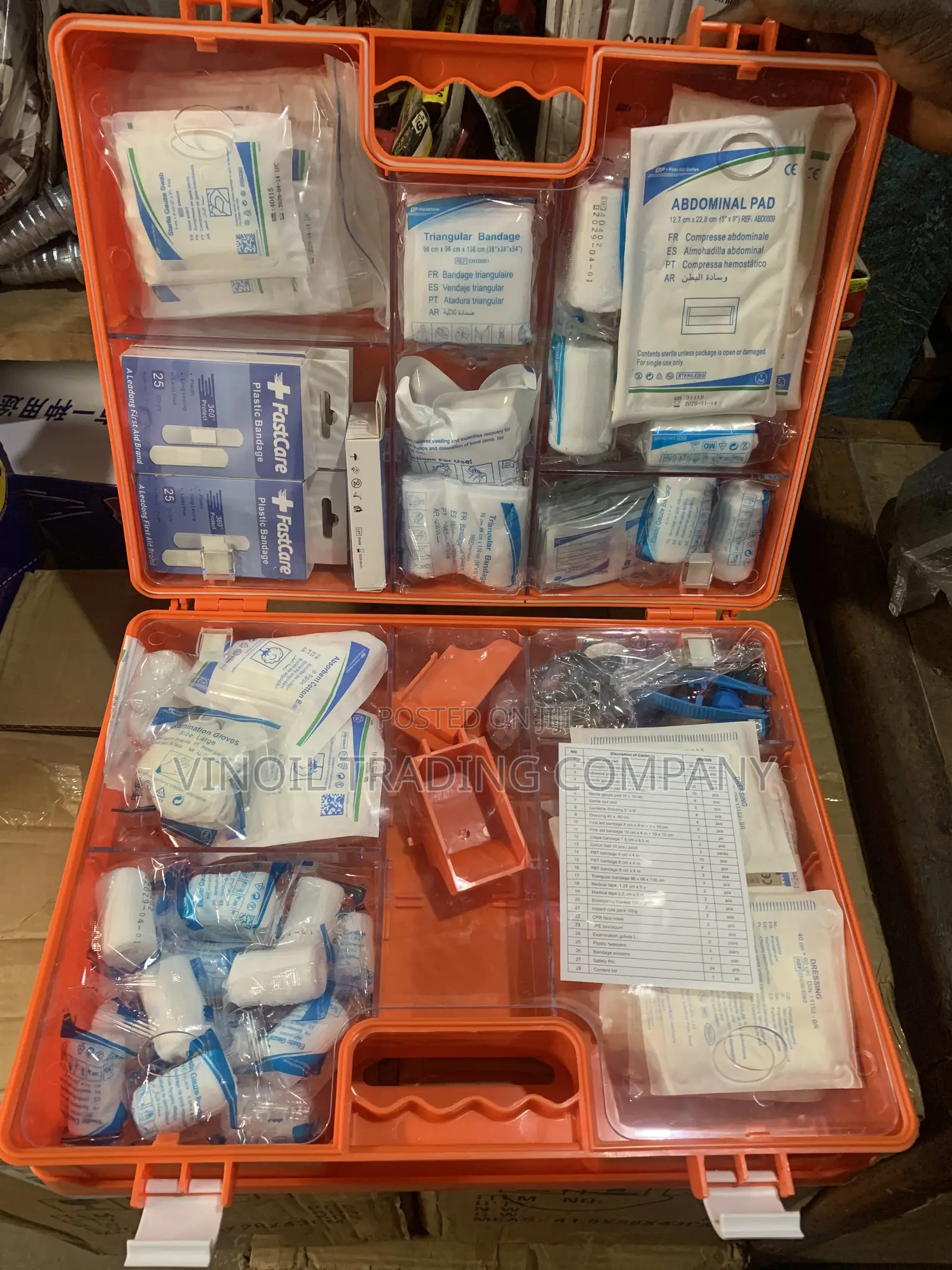 First AID BOX- Orange - For 100 People - European Standard -