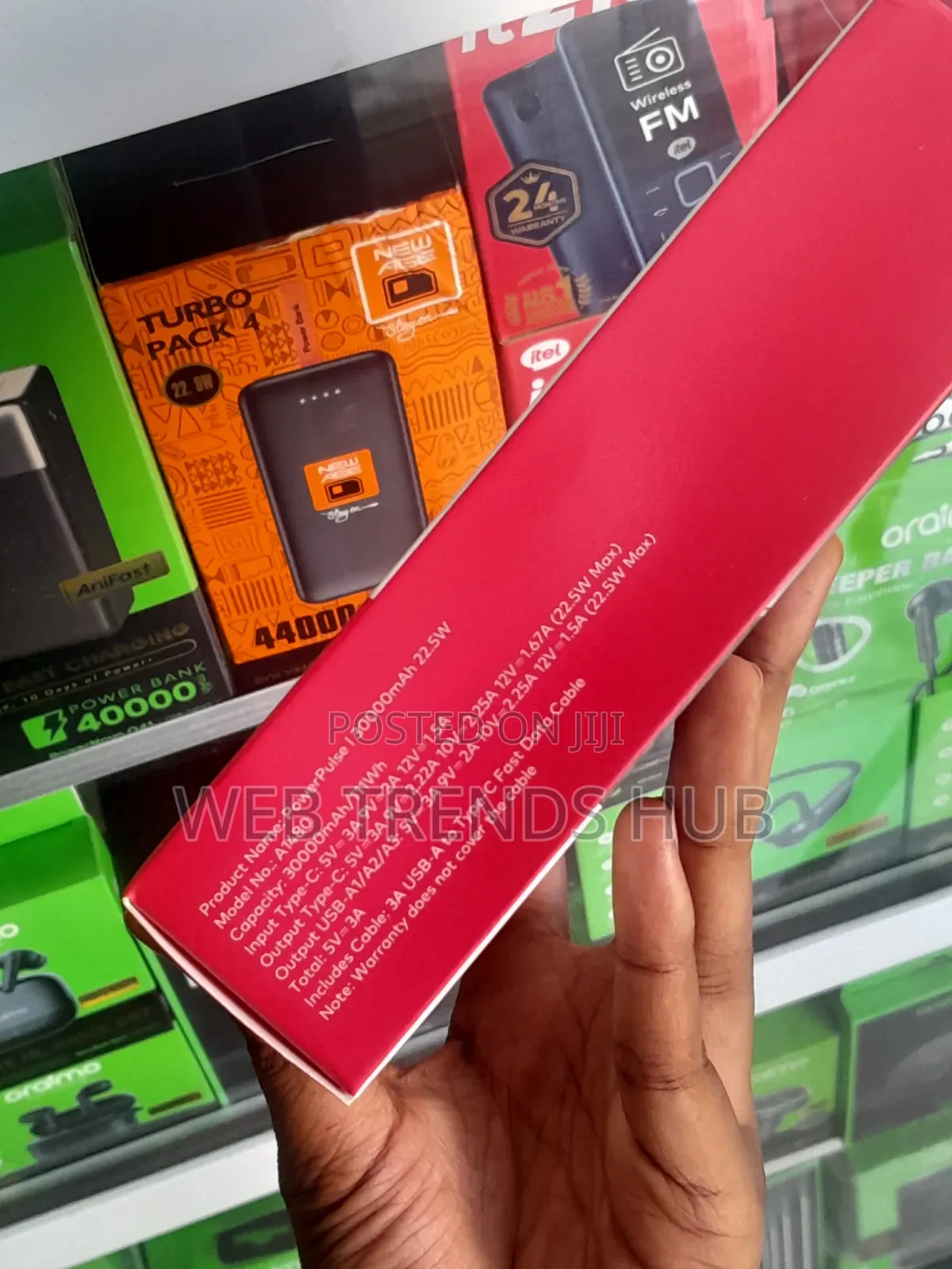 Itel 30000mAh 22.5W Fast Charging Power Bank (PowerPulse A1480)