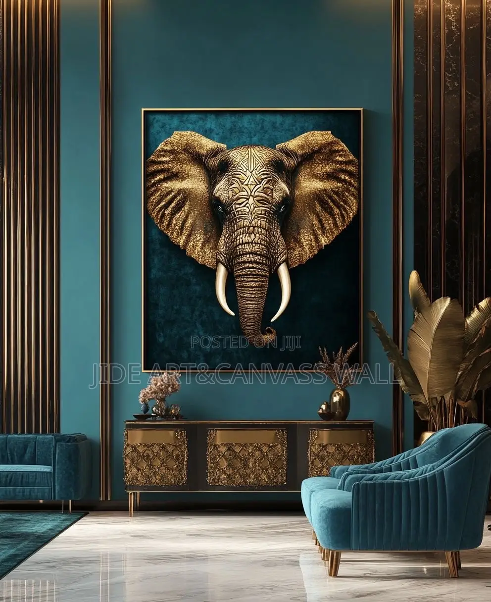 Modern Wall Elephant Canvas Frame