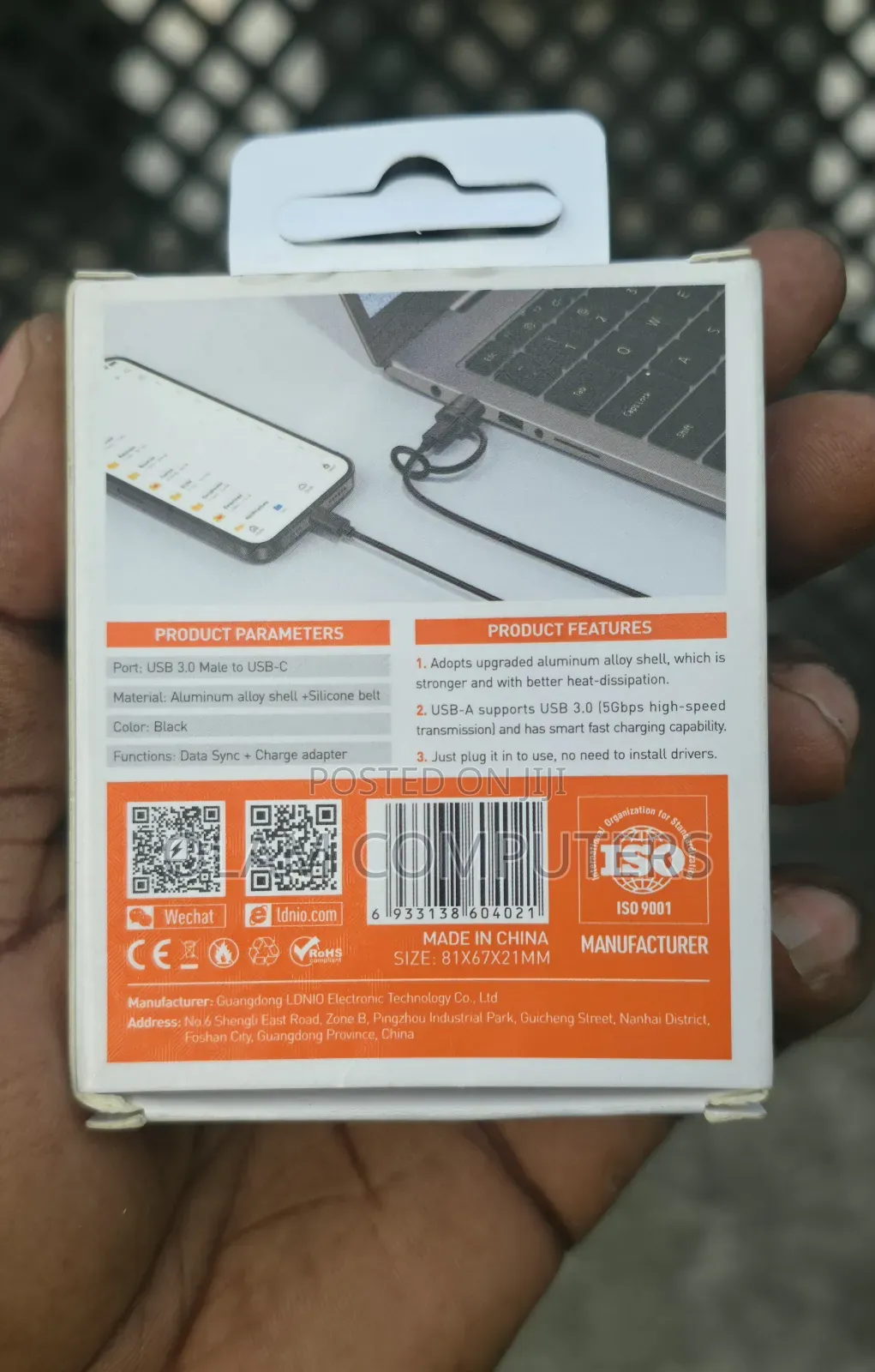 Ldnio LC300 3.0 Male to USB-C Female Adapter