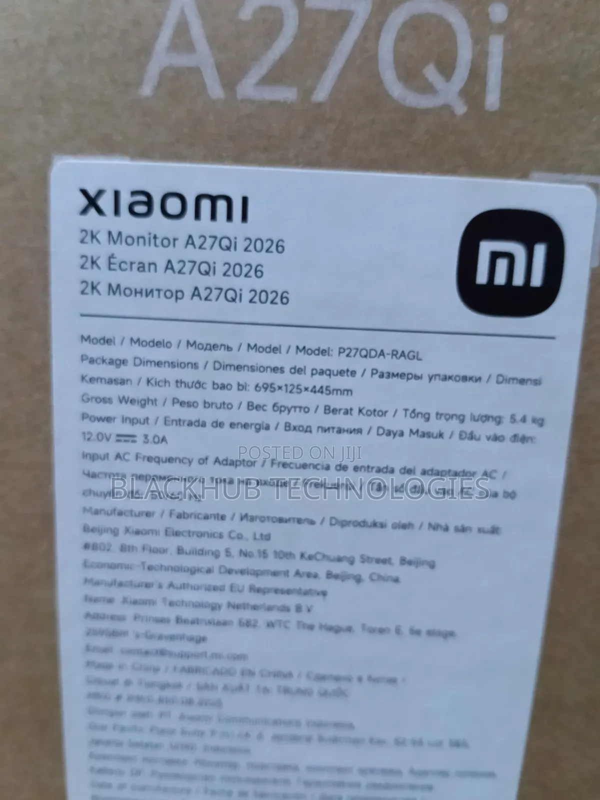 Xiaomi 2K Monitor A27Qi 2026, 120Hz Refresh Rate, 27 Inches
