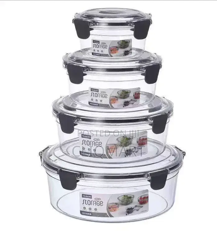 4-Piece Borosilicate Glass Storage Containers – Stackable Meal Bowls