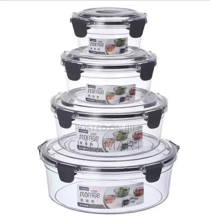 4-Piece Borosilicate Glass Storage Containers – Stackable Meal Bowls