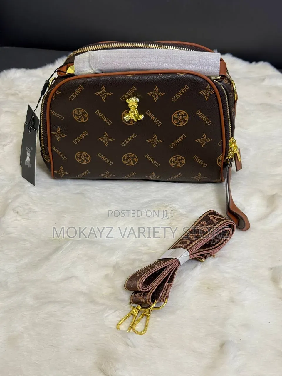 Darasco Signature Dual Zipper Shoulder Crossbody Handbag
