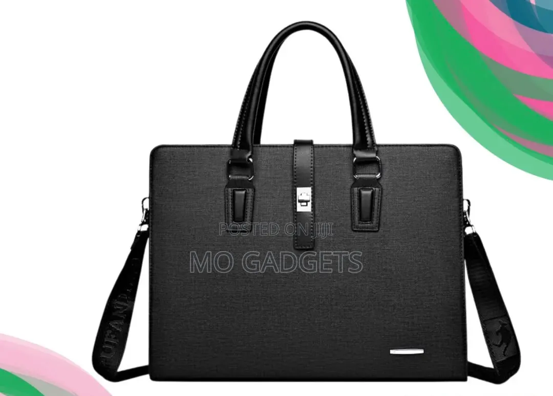 Premium Men’s Leather Briefcase / Executive Laptop Bag Brown/ Black