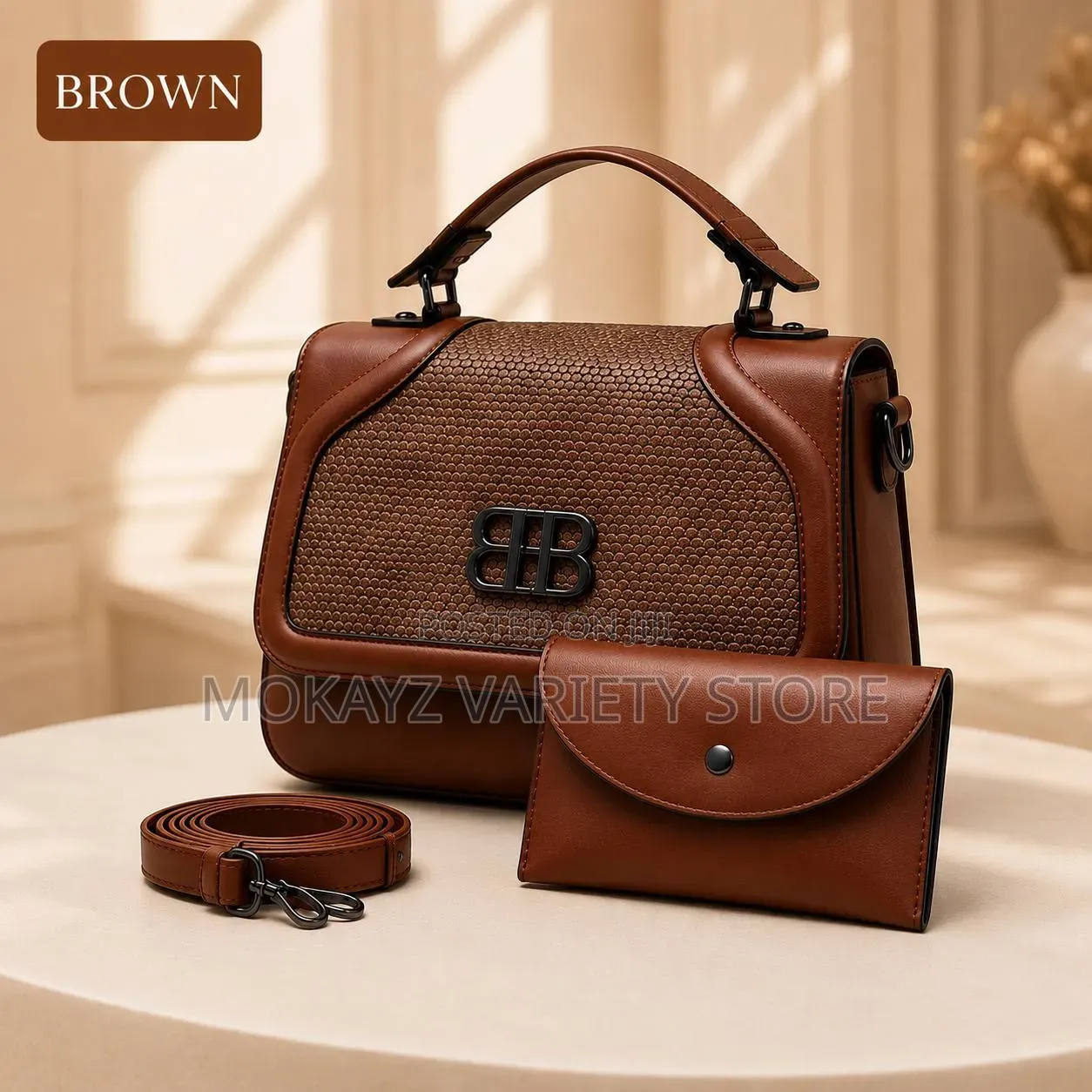 Bb 2-in-1 Quality Luxury Ladies Leather Handbag
