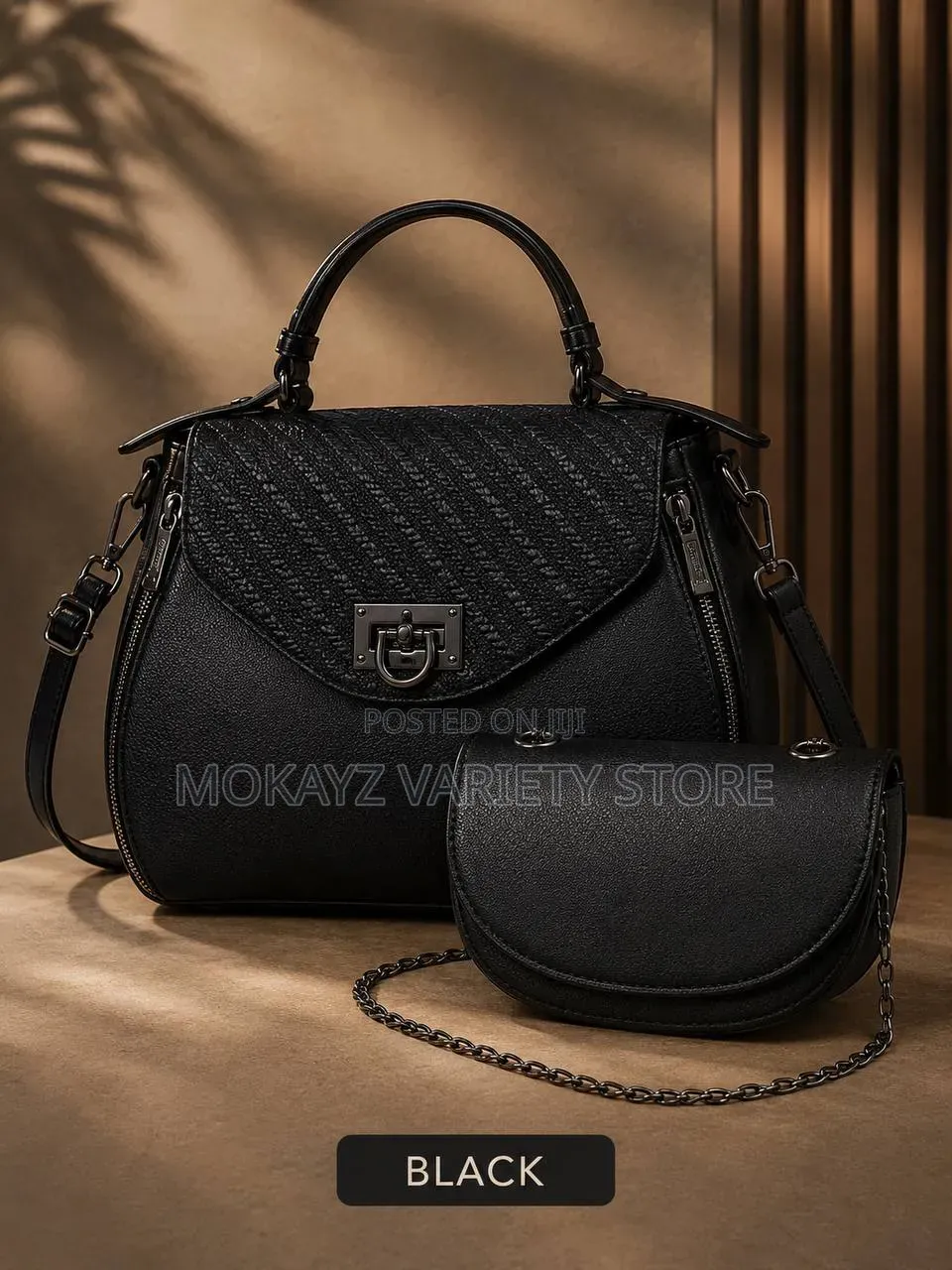 Pedra 2-in-1 Signature Versatile Textured Ladies’ Leather Handbag