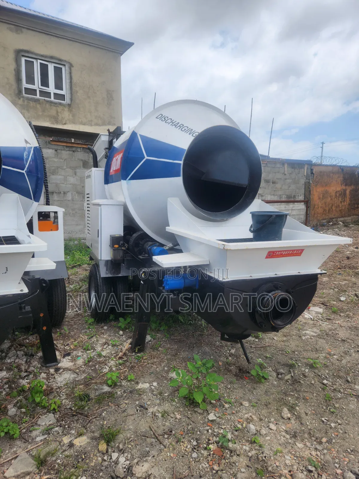 Stationary Concrete Mixer With Pump