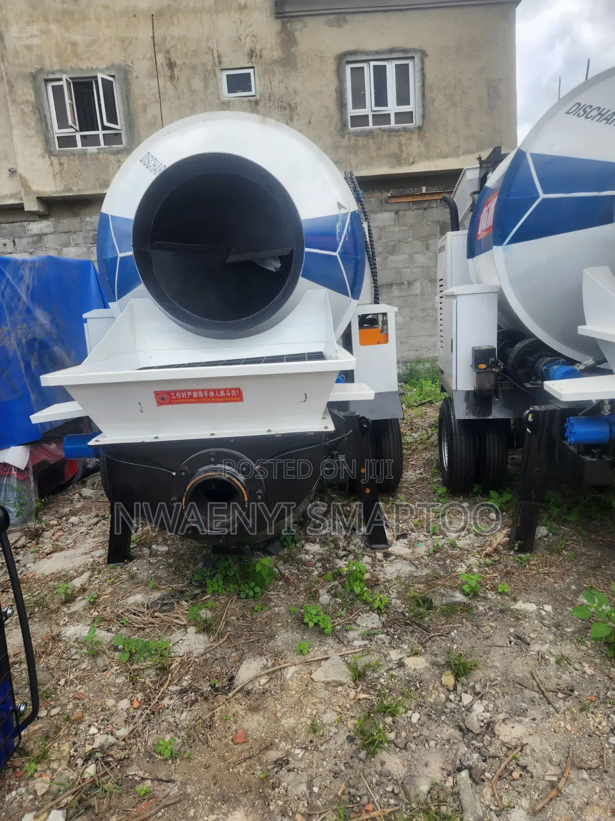 Stationary Concrete Mixer With Pump