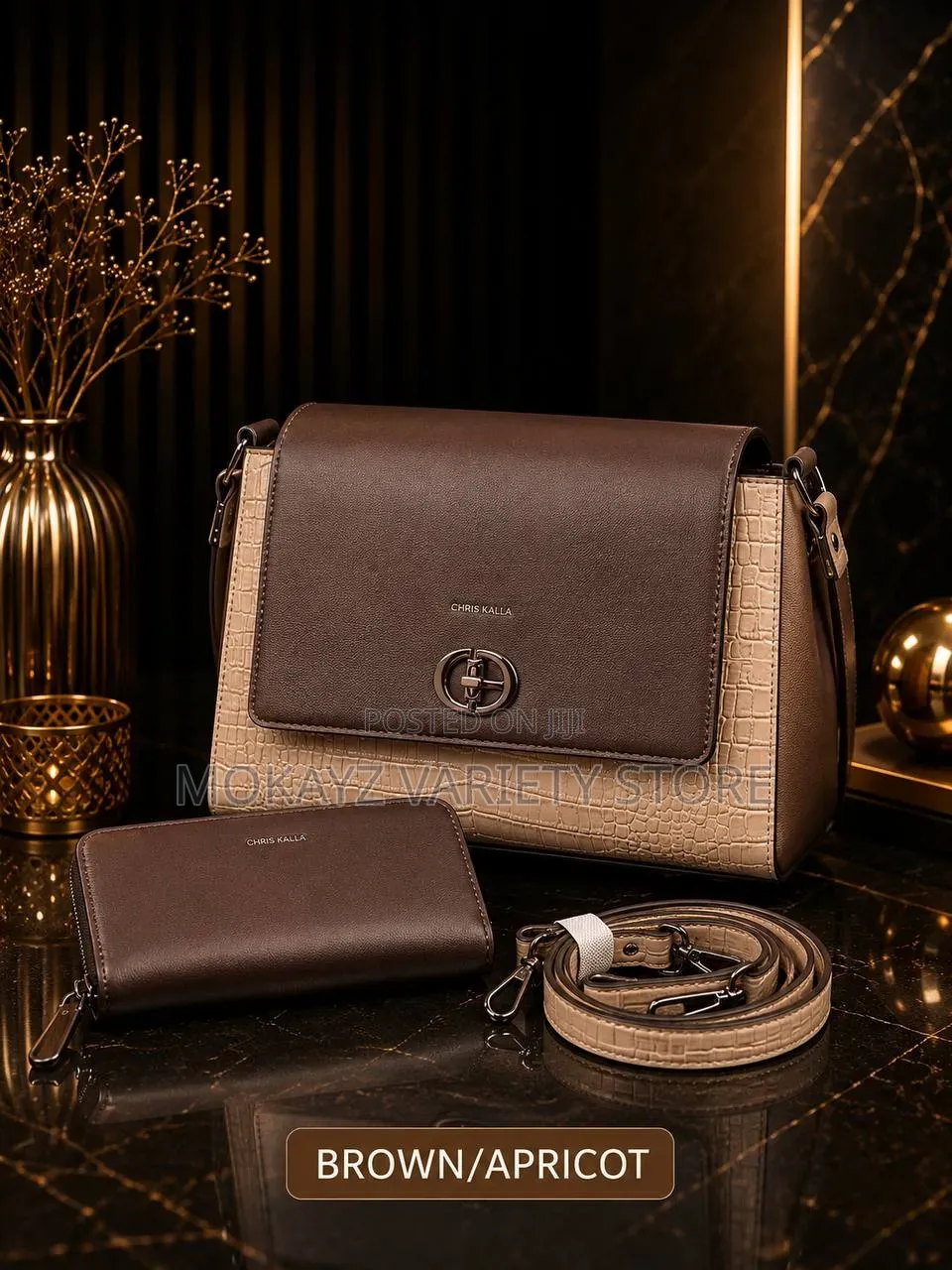 Chris Kalla 2in1 Quality Luxe Ladies Leather Handbag