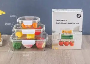 3-Piece Clear Acrylic Storage Containers – Stackable Fridge Organisers