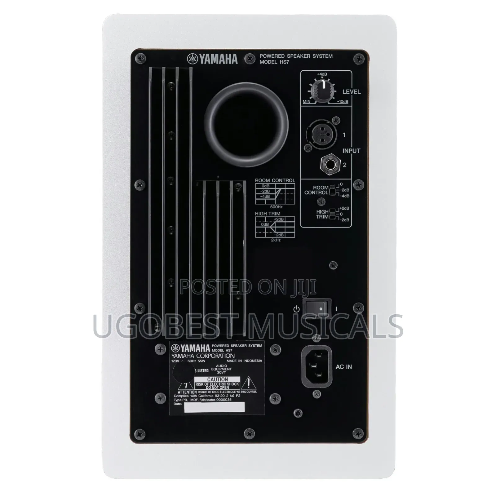 White Yamaha HS7 95W Powered Studio Monitor Speaker