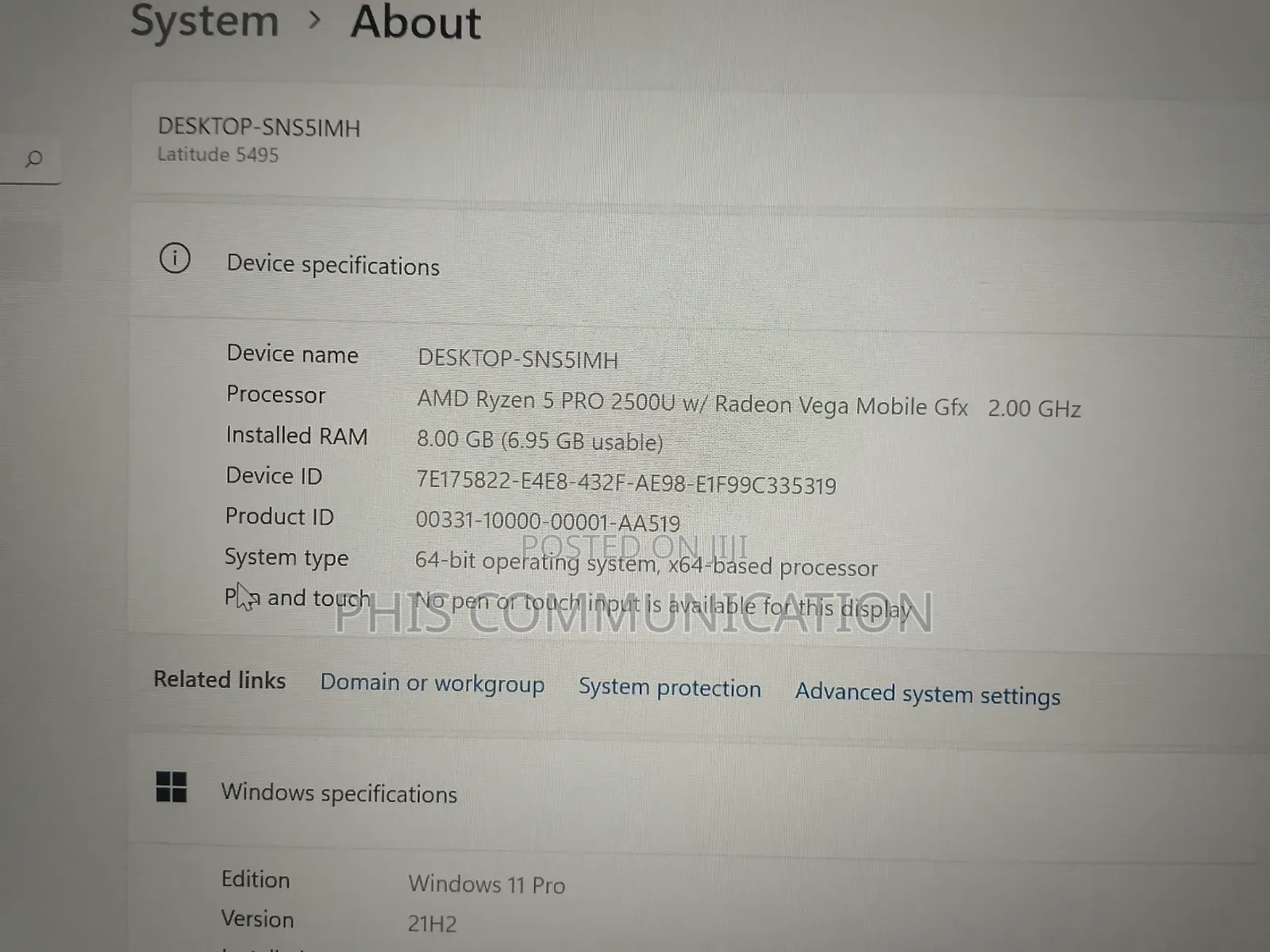 New Laptop Dell Latitude 5490 8GB AMD Ryzen 5 SSHD+SSD 256GB