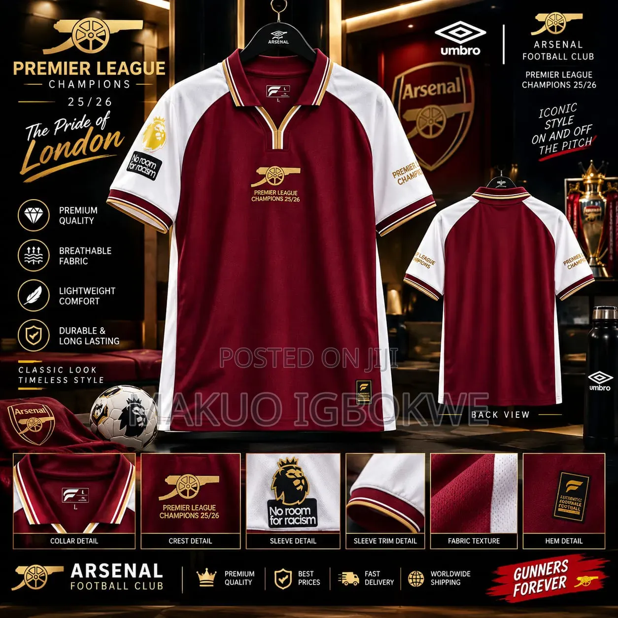 Original Arsenal Official Vintage Jerseys