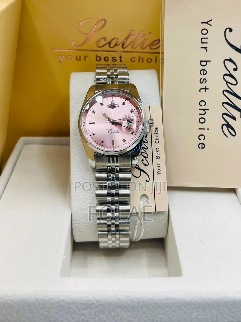 Scottie Ladies Untanished Luxury Chain
Strap Wrist Watch