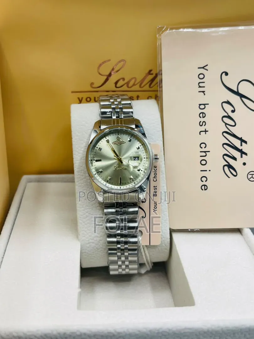 Scottie Ladies Untanished Luxury Chain
Strap Wrist Watch