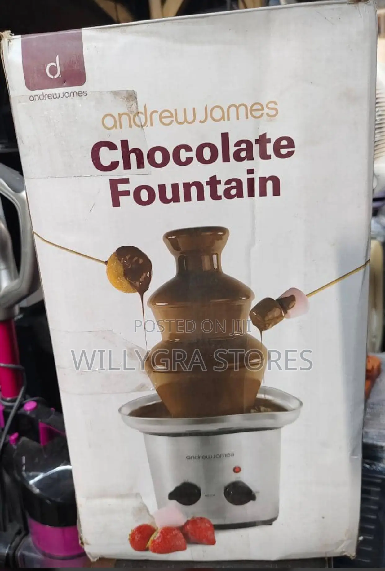 Andrew James Chocolate Fountain With 8 Skewers