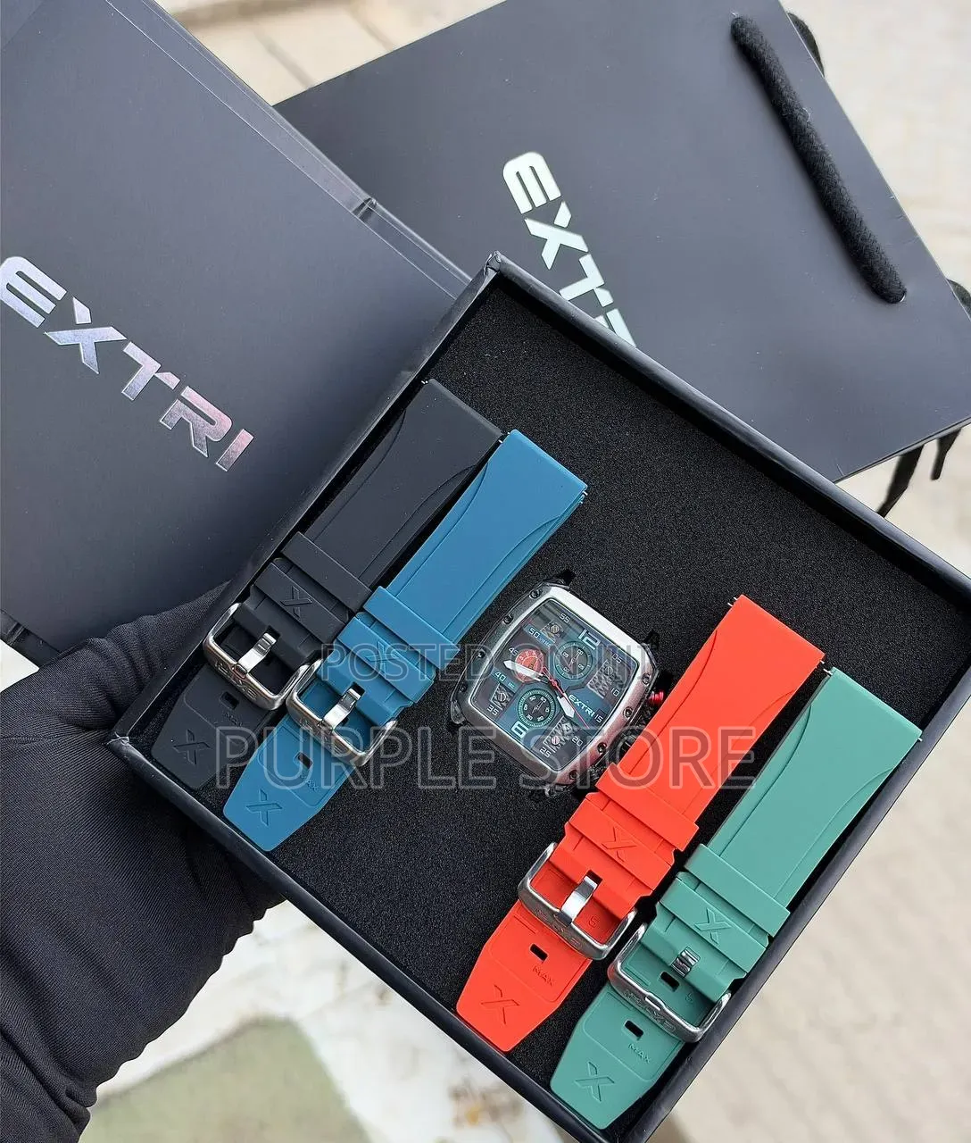 Extri Solid Men's Chronograph Watches With 4 Straps