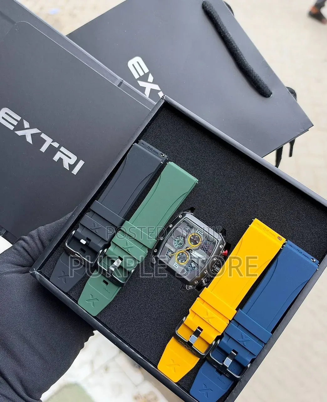 Extri Solid Men's Chronograph Watches With 4 Straps
