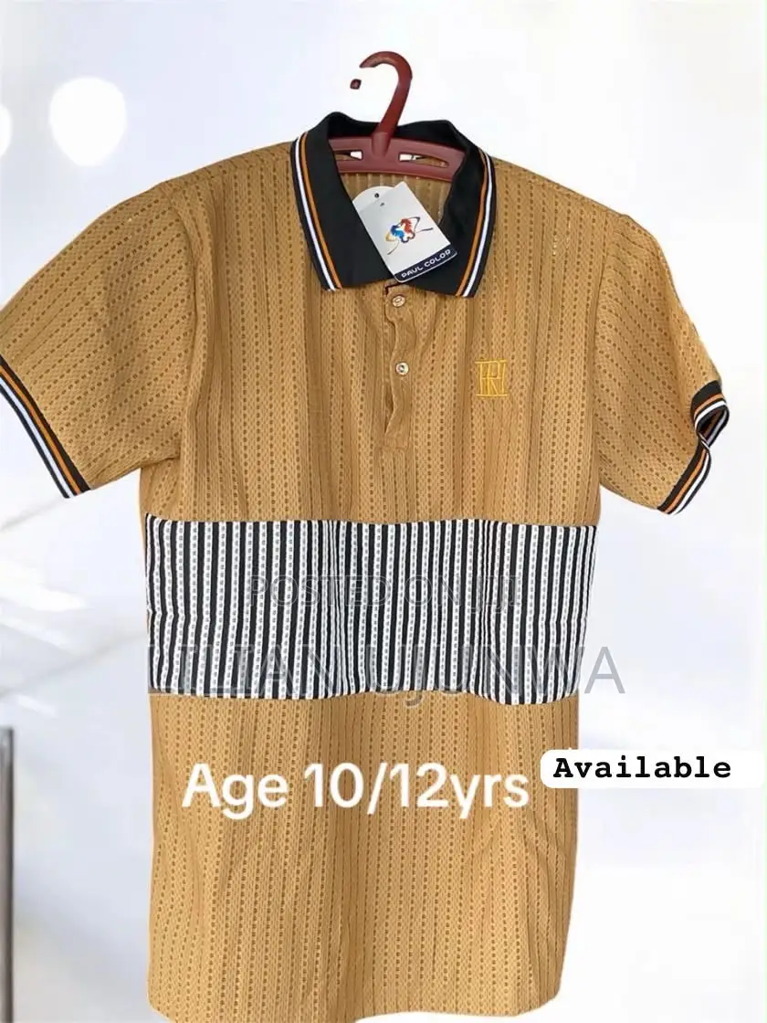 Teen Boys Mustard Polo Shirt Age 13/14yrs - Stripe Designer Top